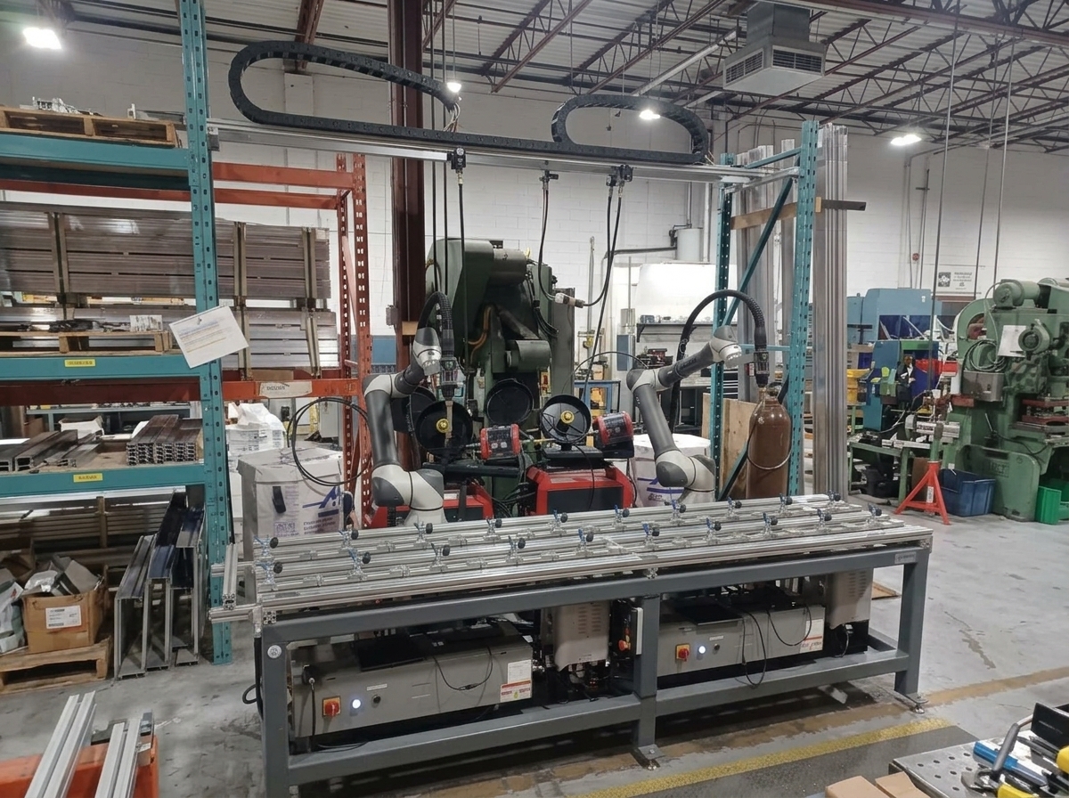 Dual cobot welding installation