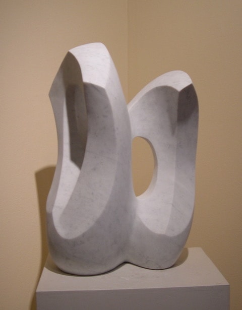 The granite sculpture Big brother and little brother in two parts