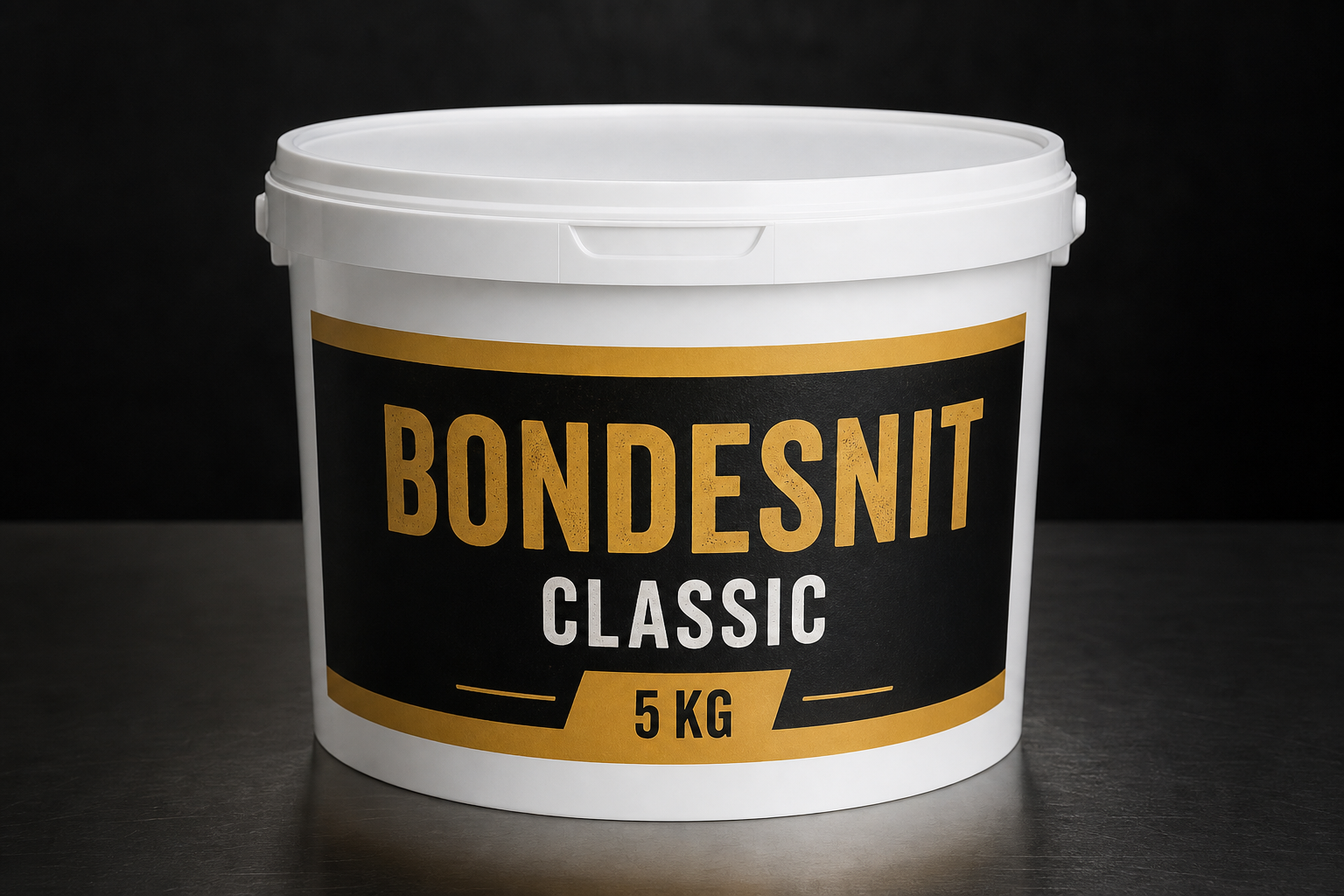 Hvid BONDESNIT Classic 5 kg spand med lukket plastiklåg