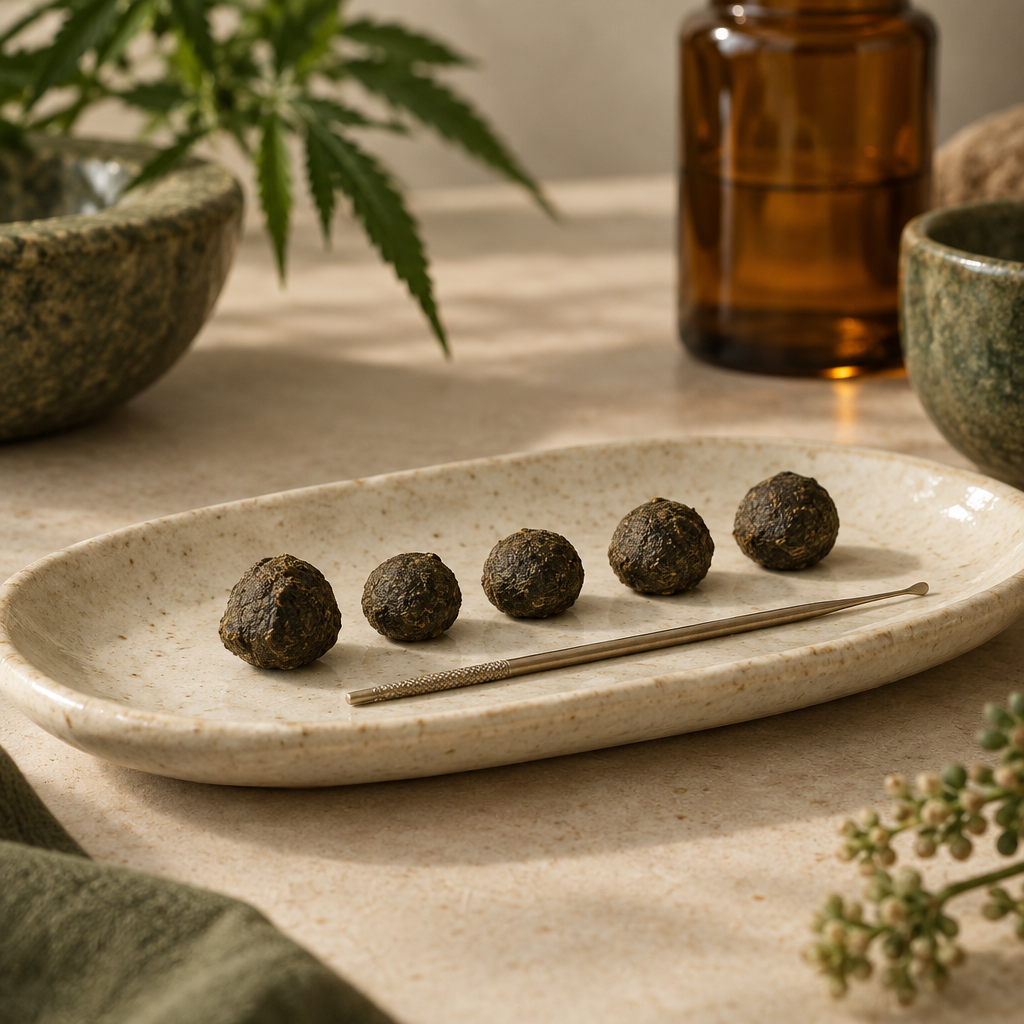CBD-hash ‘Rubin’ på lys baggrund