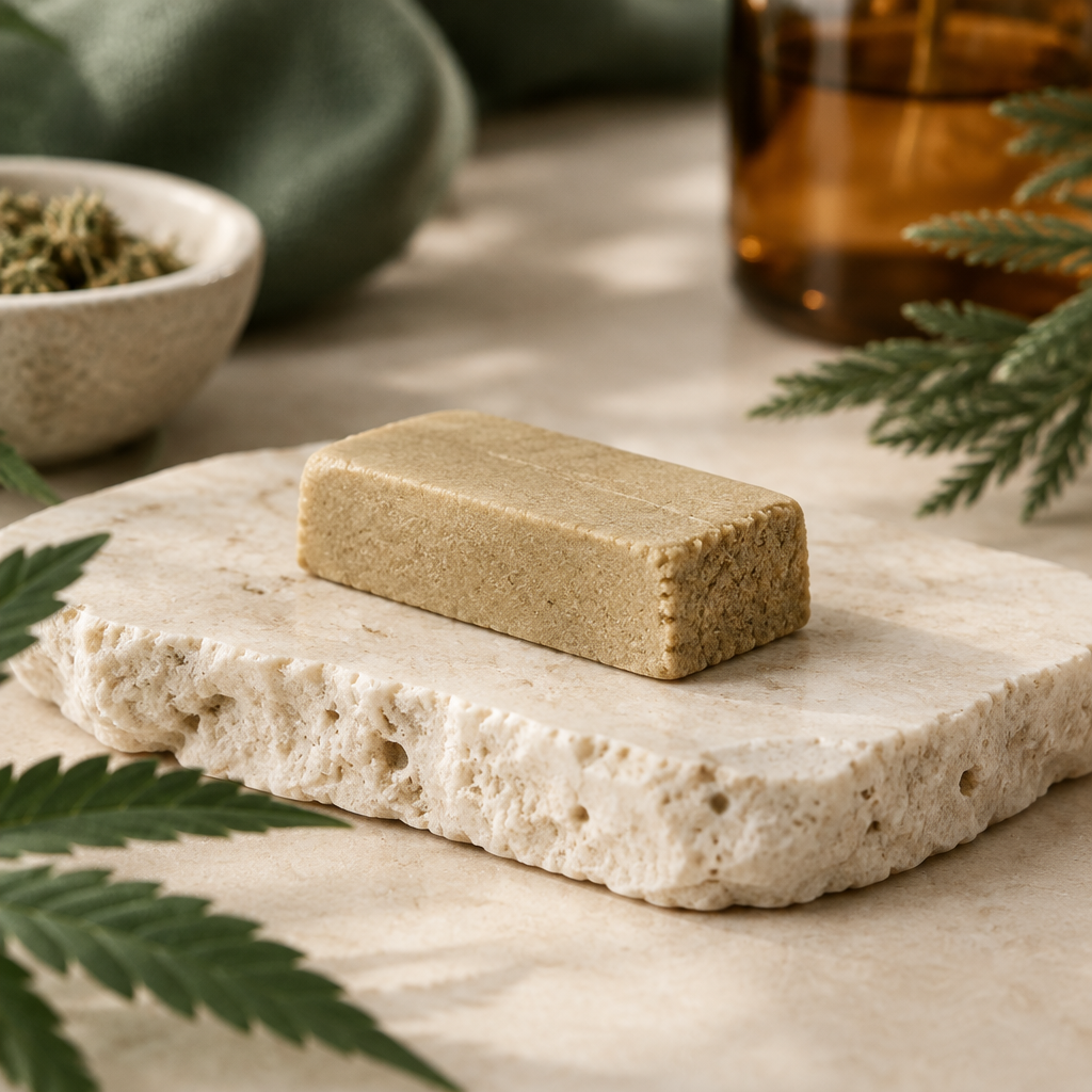 CBD-hash ‘Blond’ på lys baggrund