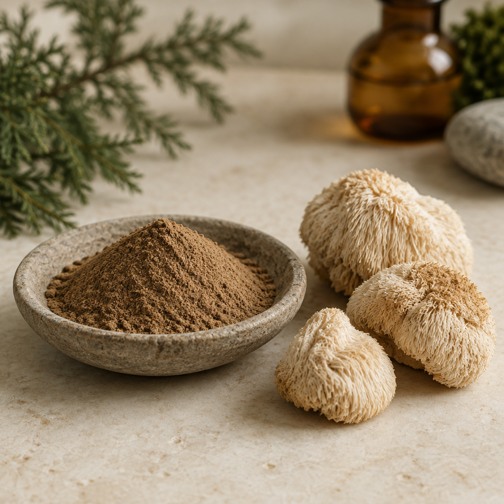 Chaga-kapsler på lys baggrund