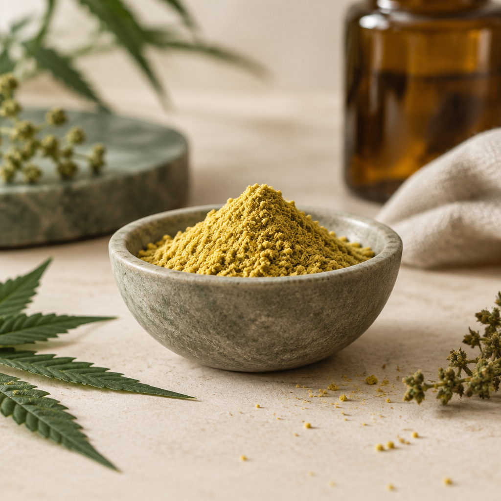 CBD-pollen ‘Nord’ på lys baggrund