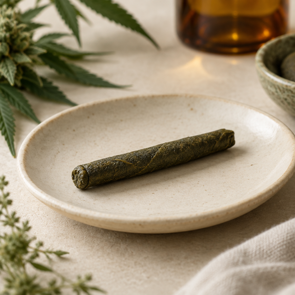 CBD-charas på lys baggrund