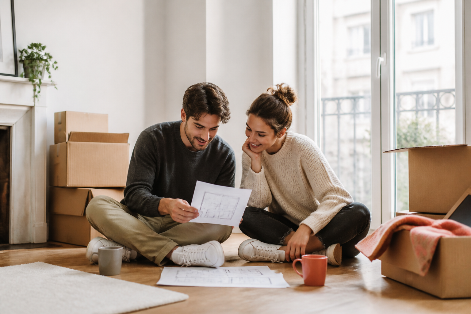 Een koppel dat zijn eerste woning koopt, begeleid door onafhankelijk kredietadvies van KredietHuis