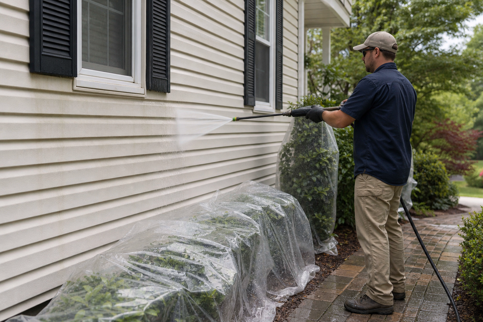 House Soft Washing project in Lake Gaston NC