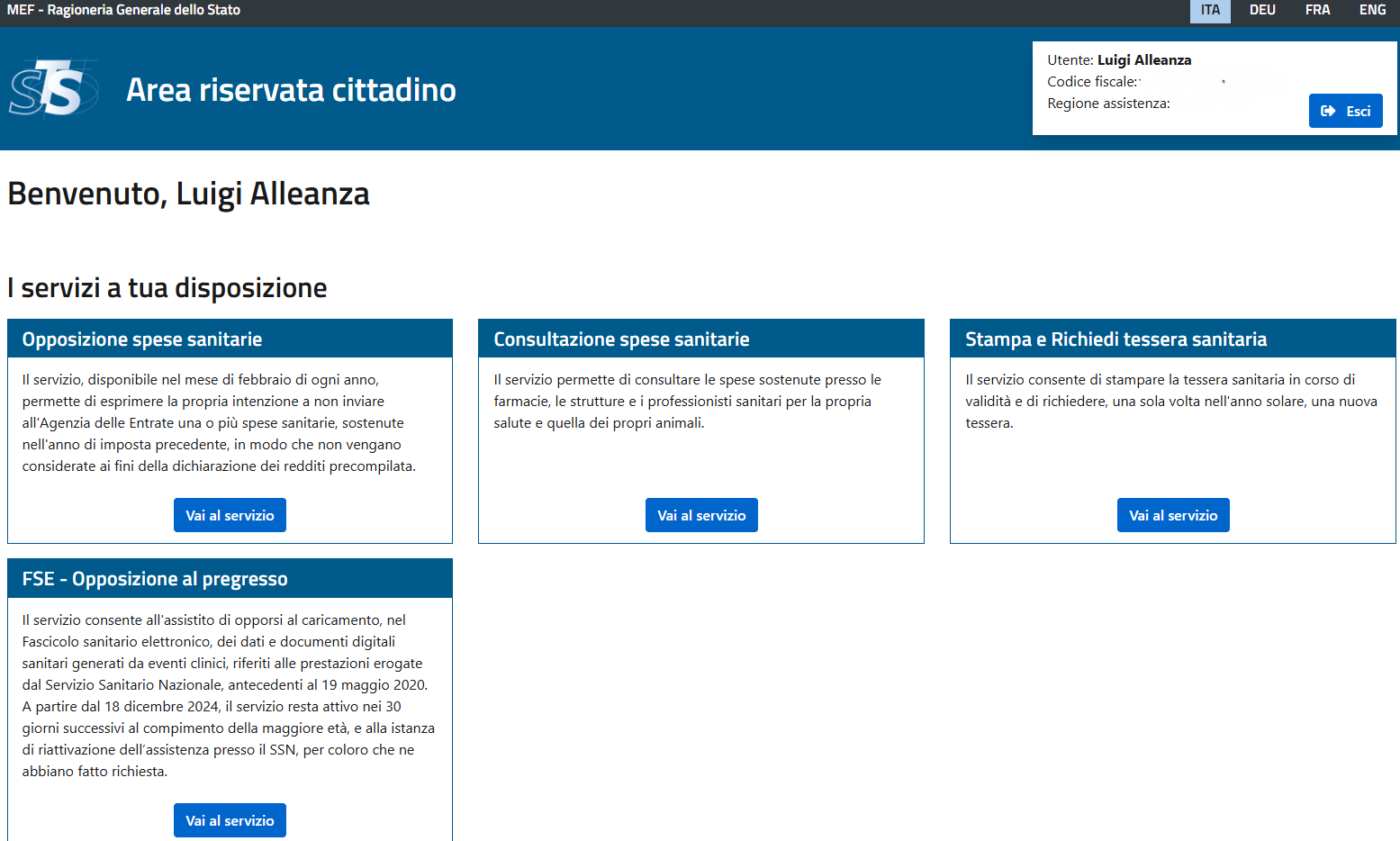 Servizi Area Riservata STS