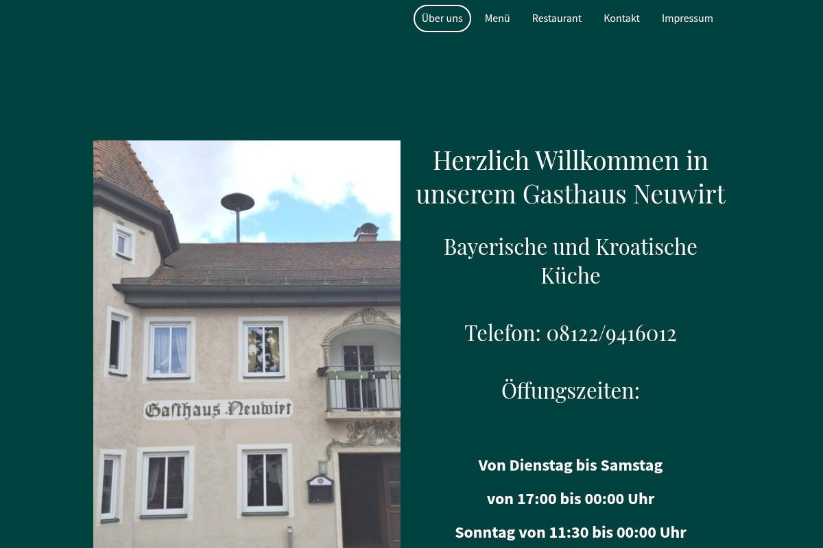 Gasthaus Neuwirt Oberding – alte Website vorher