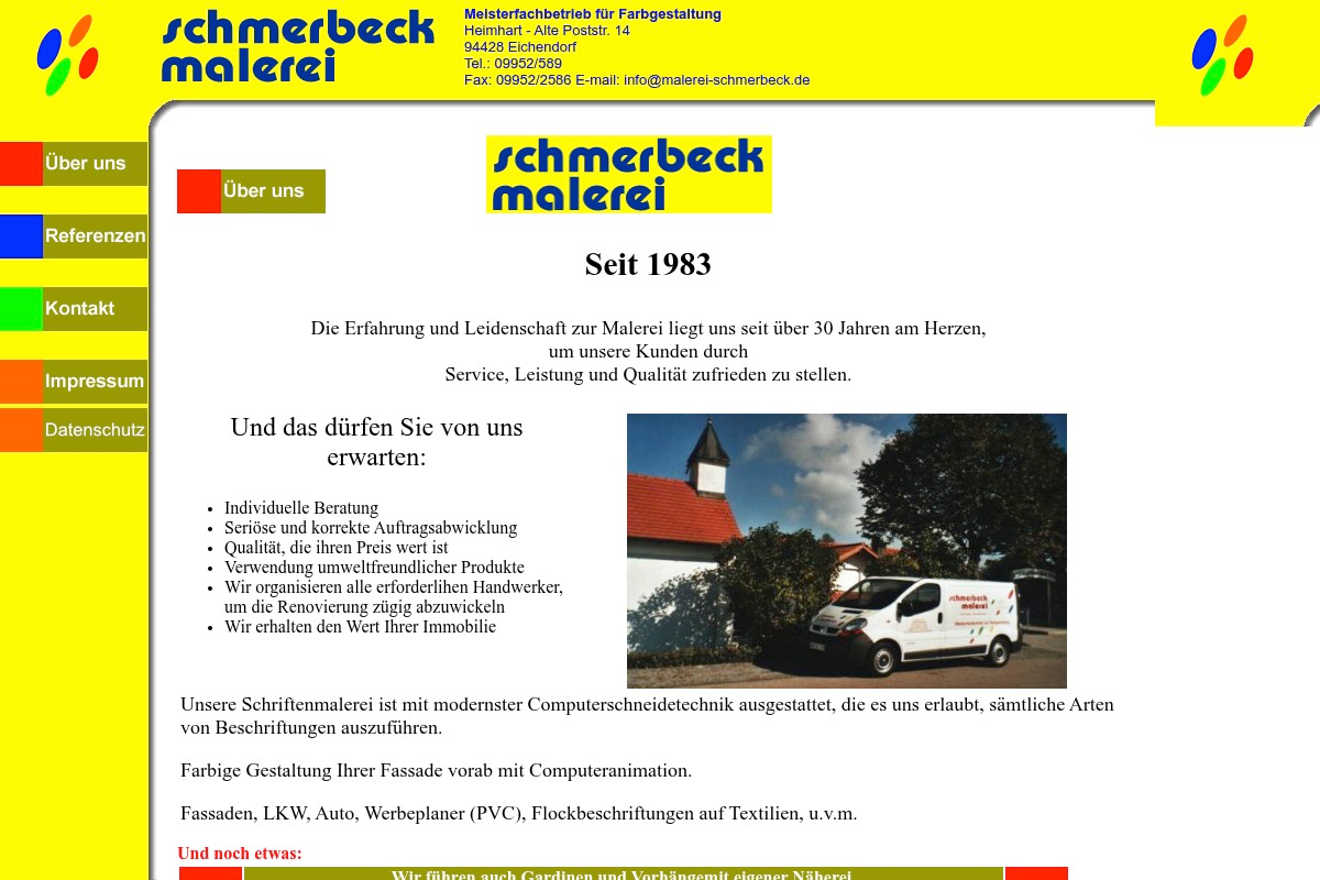 Malerei Schmerbeck – alte Website vorher