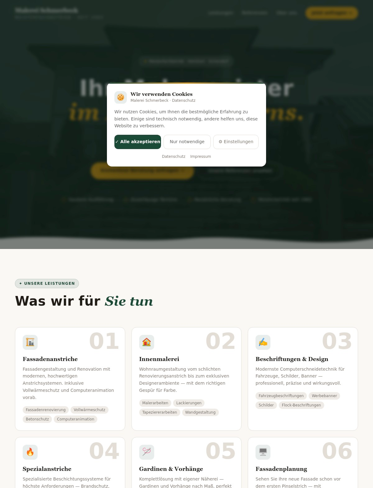 Malerei Schmerbeck – neue Website nachher