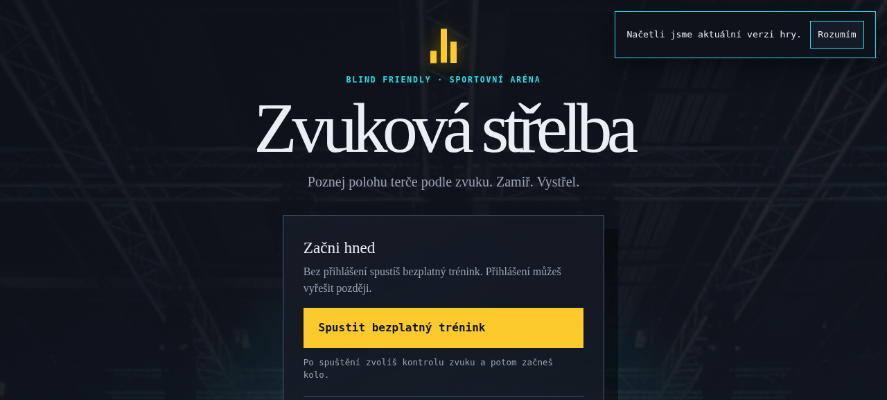 Zvuková střelba – ukázka webu