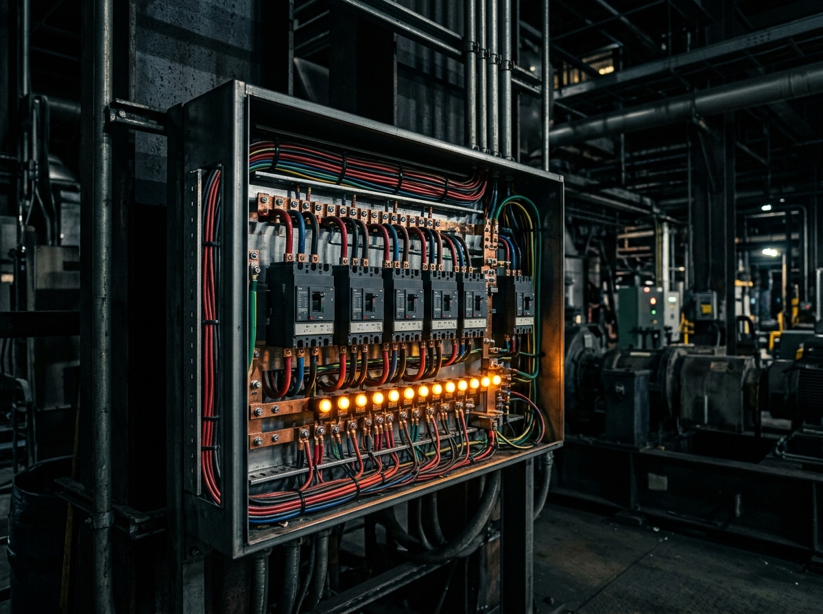 Profesionální elektroinstalace – rozvaděčový panel s obvody