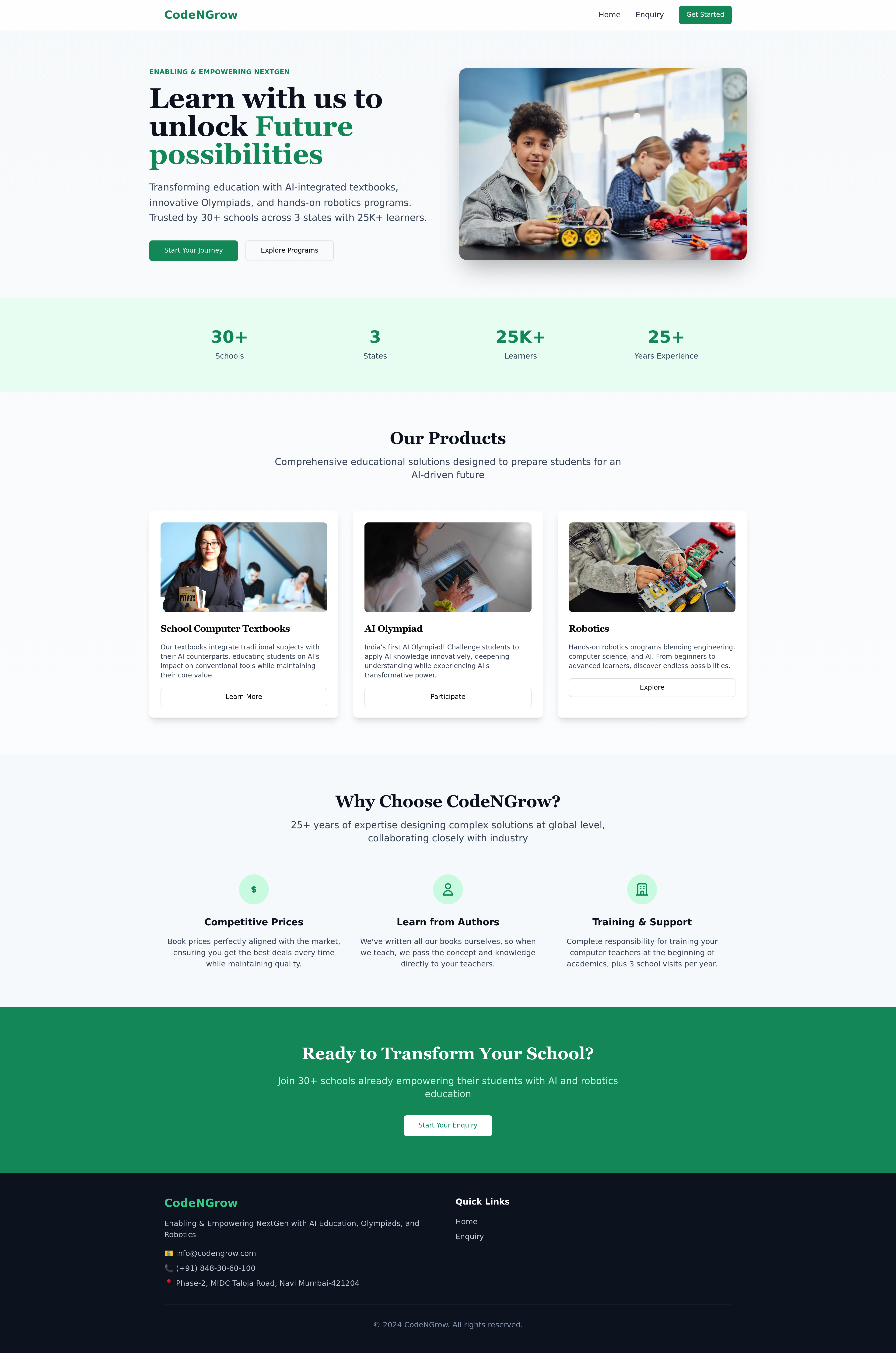 Codengrow Website Pitch