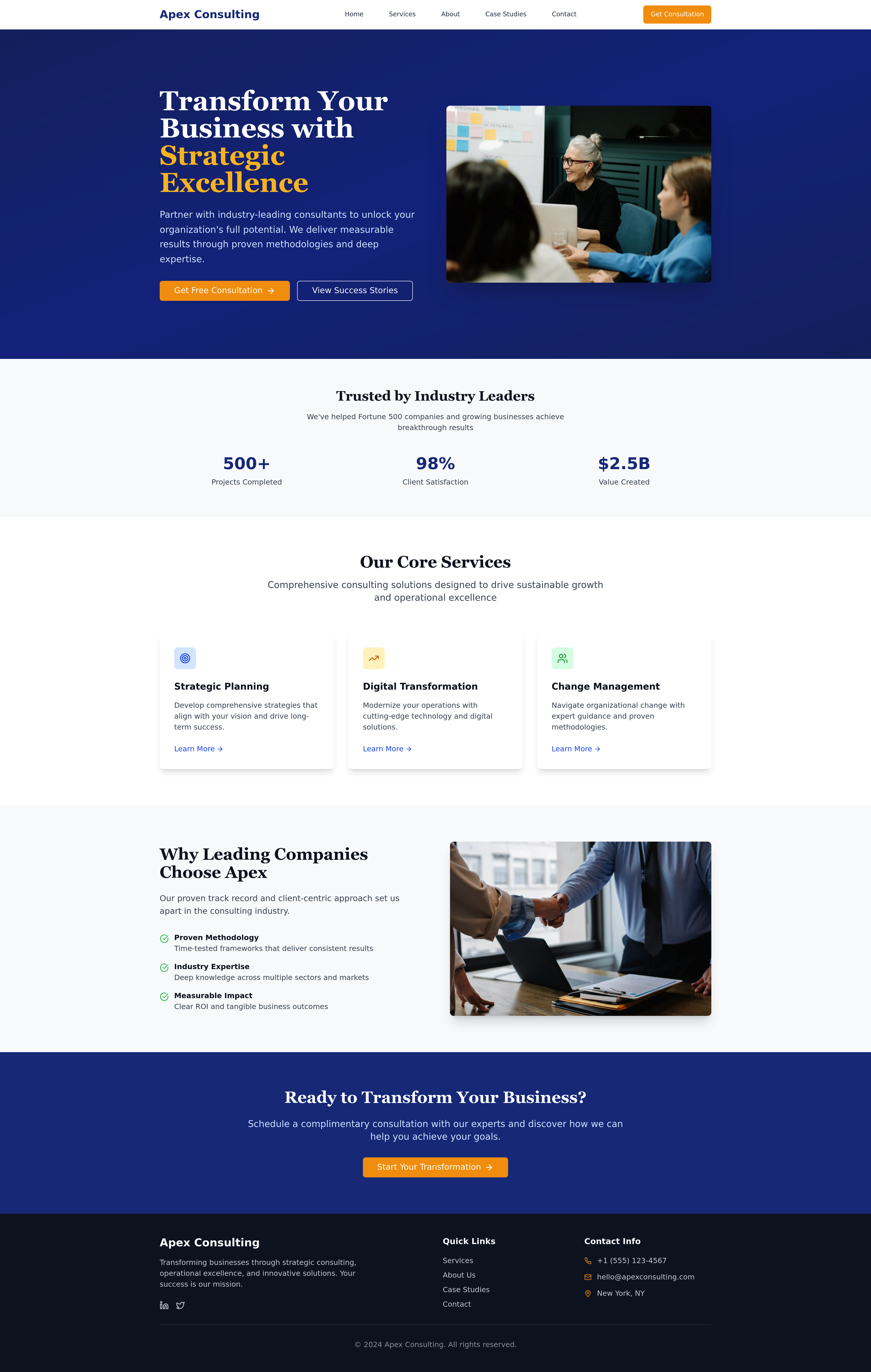 Consulting Website Design