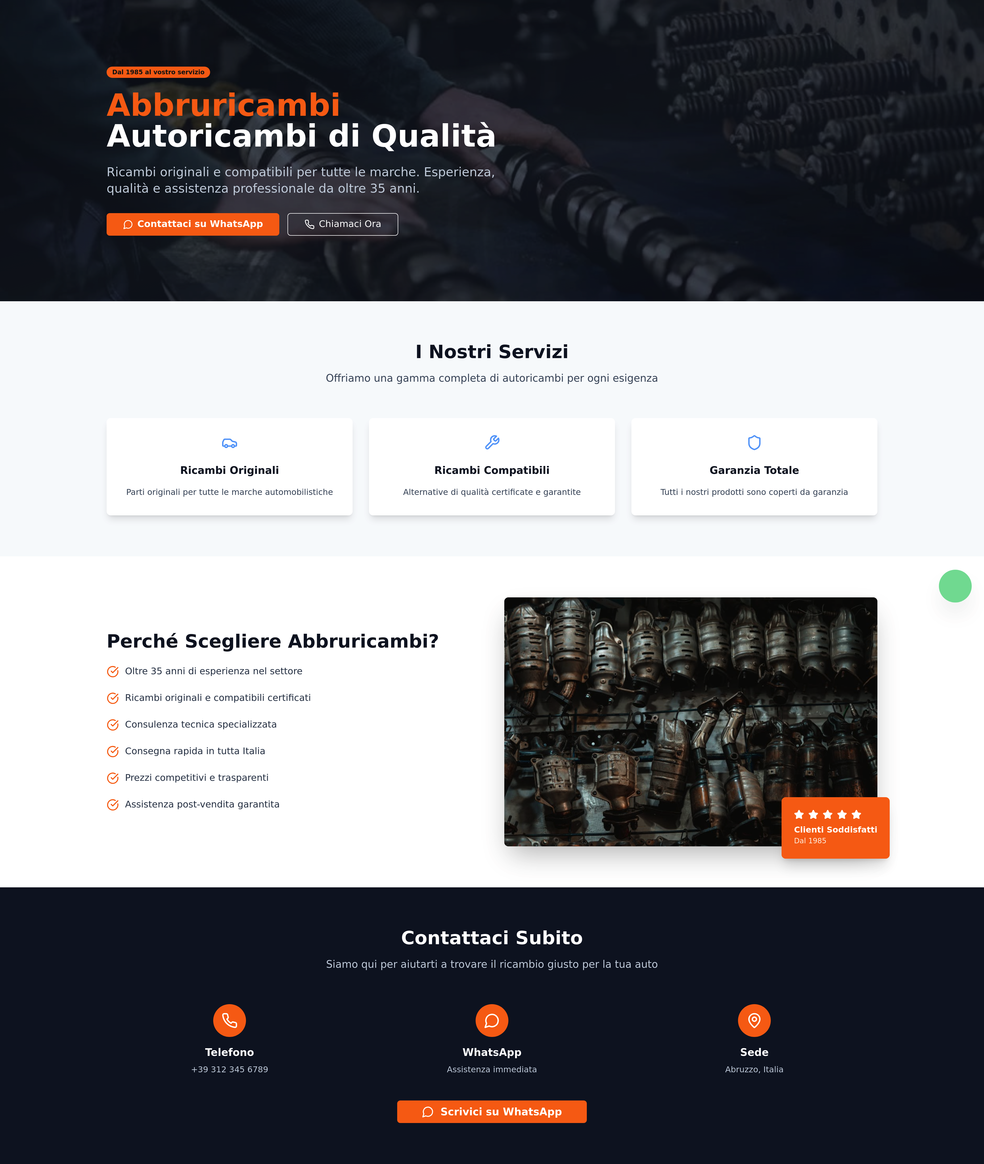 Abbruricambi Landing Page