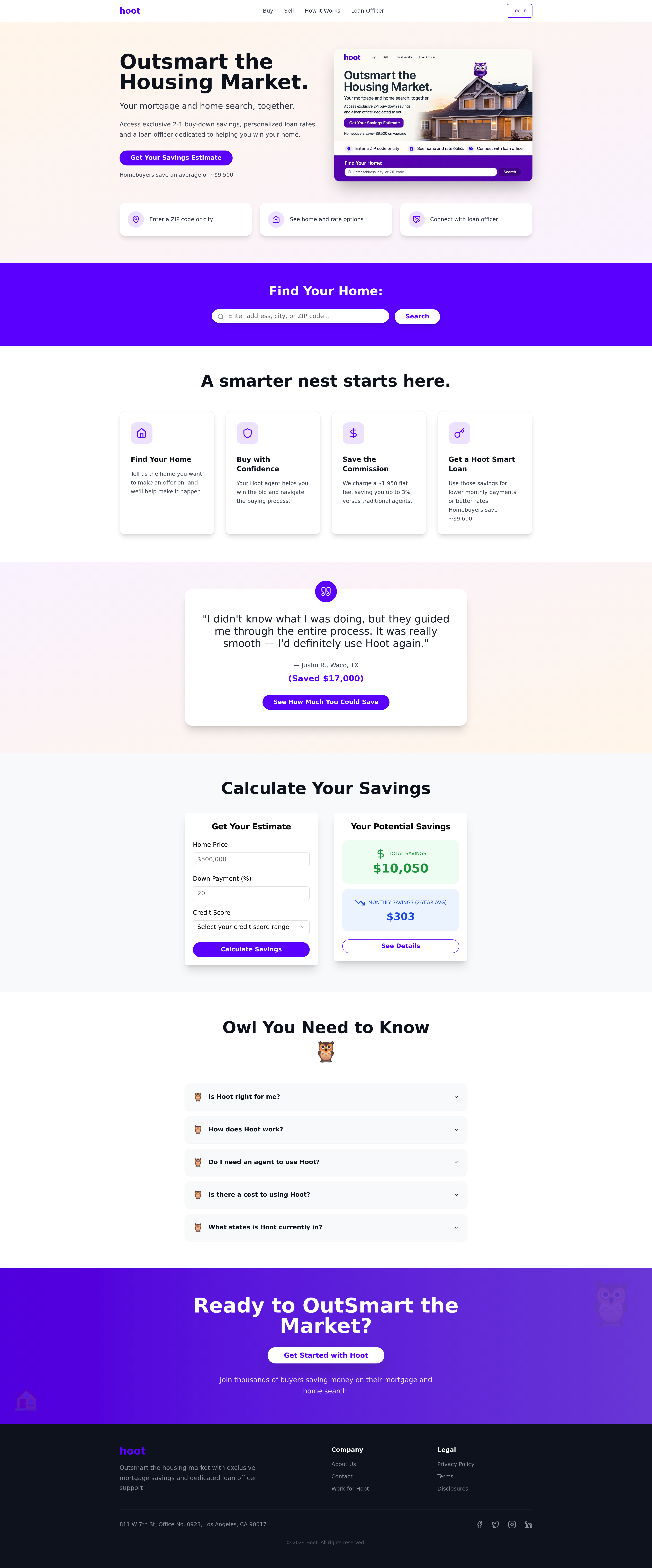 Hoot Redesign Landing