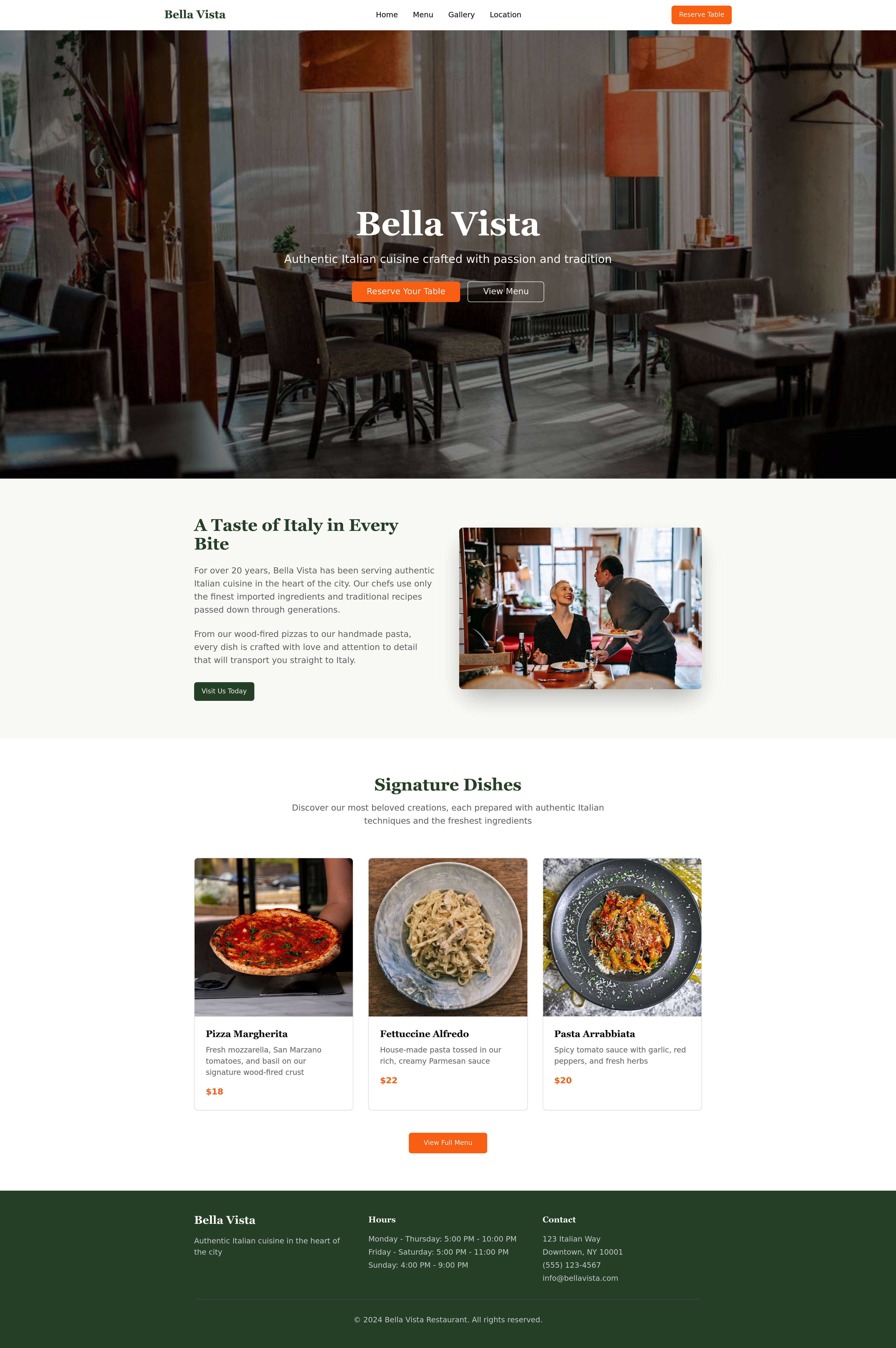 Restaurant Website Design