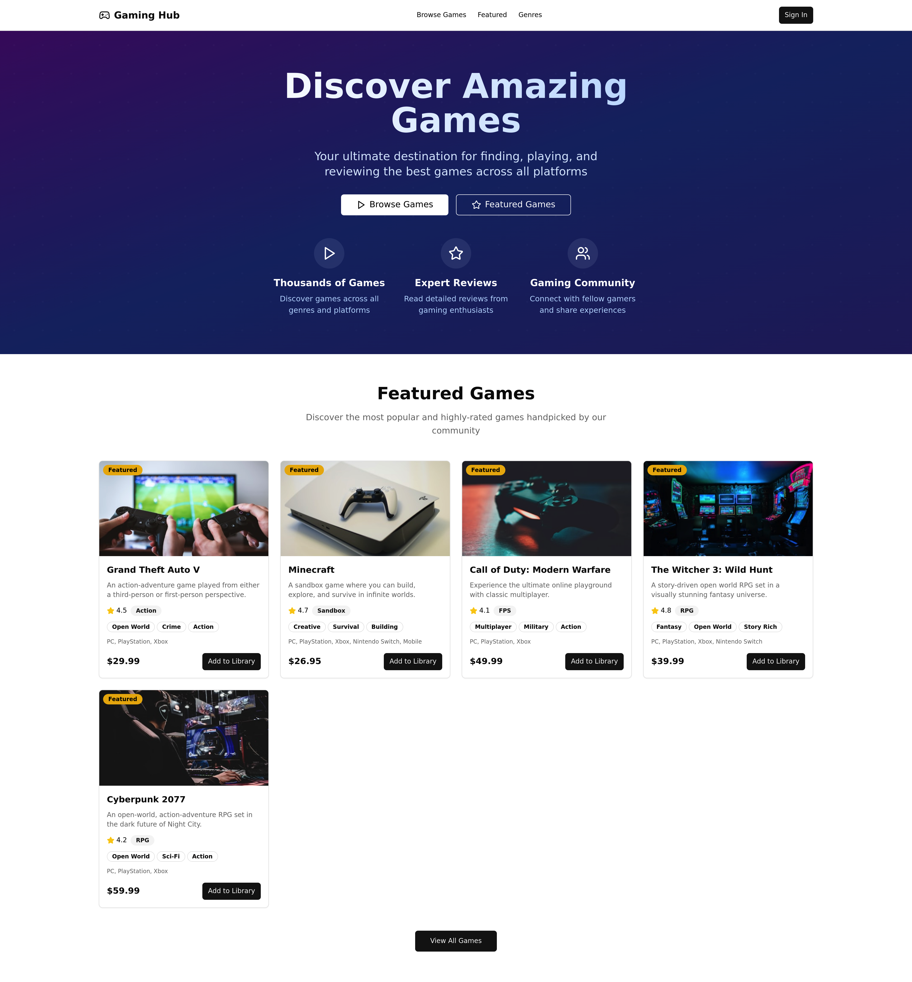 Gaming Website Setup