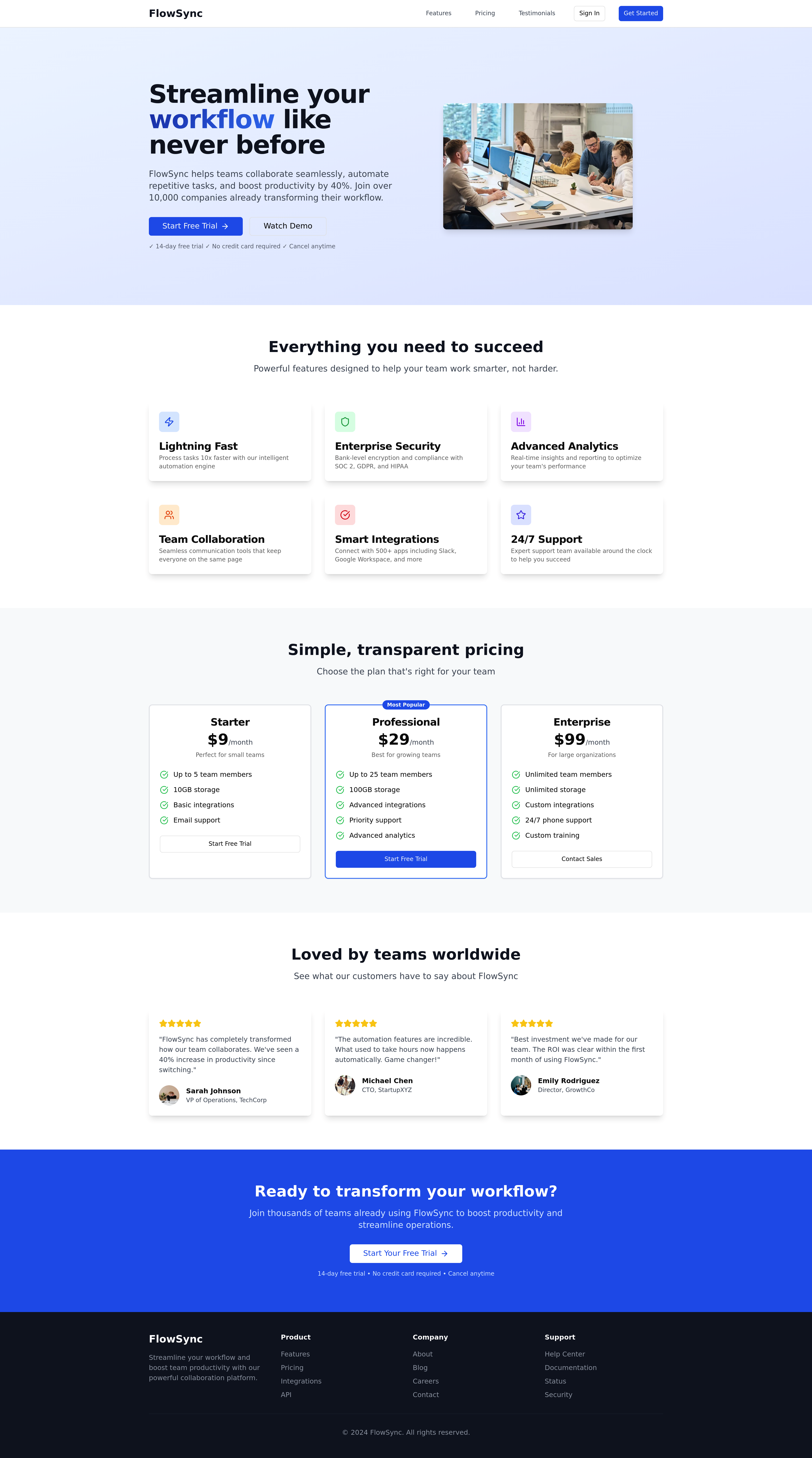 SaaS Landing Page