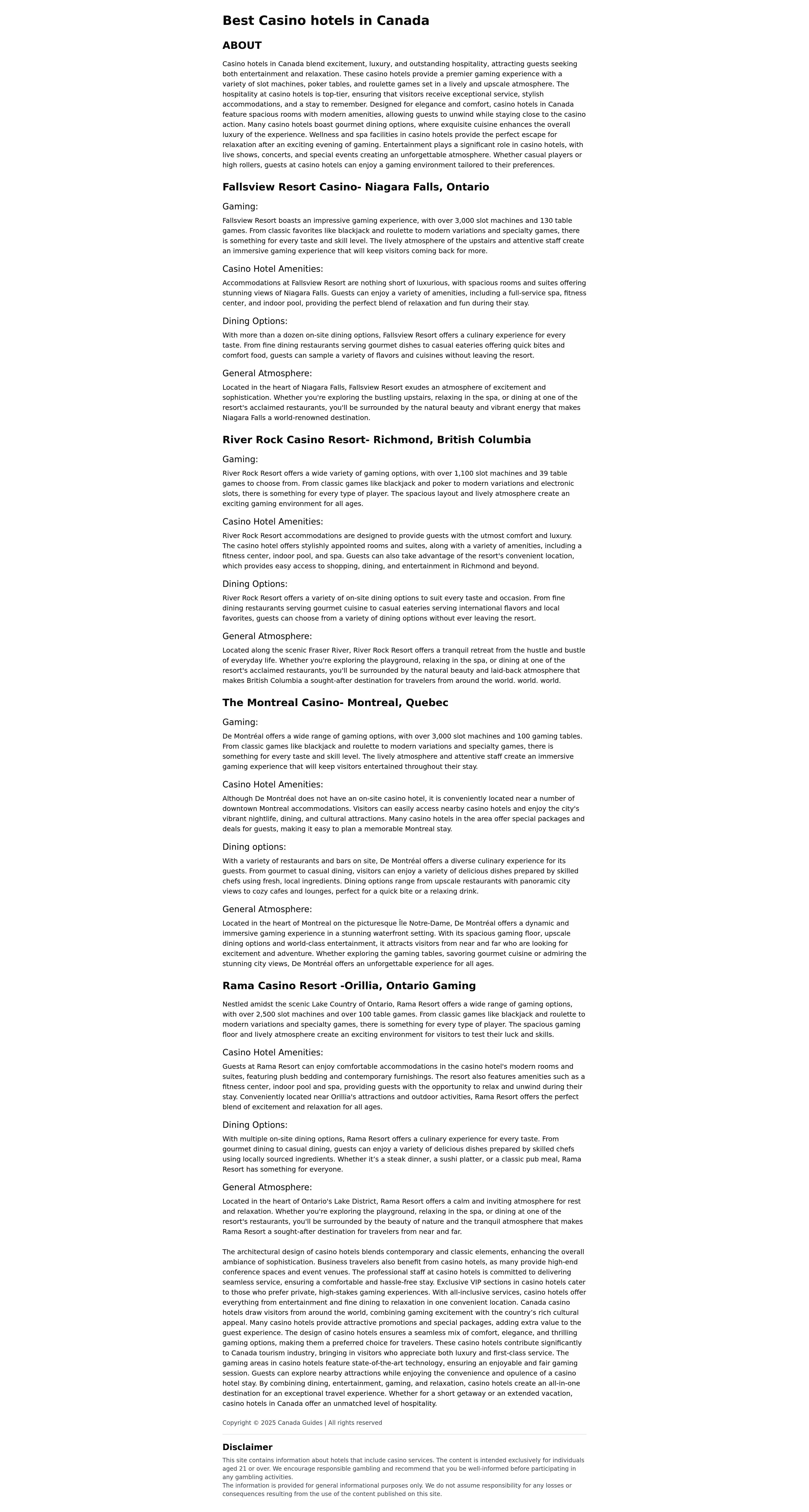 Casino Hotel Guide