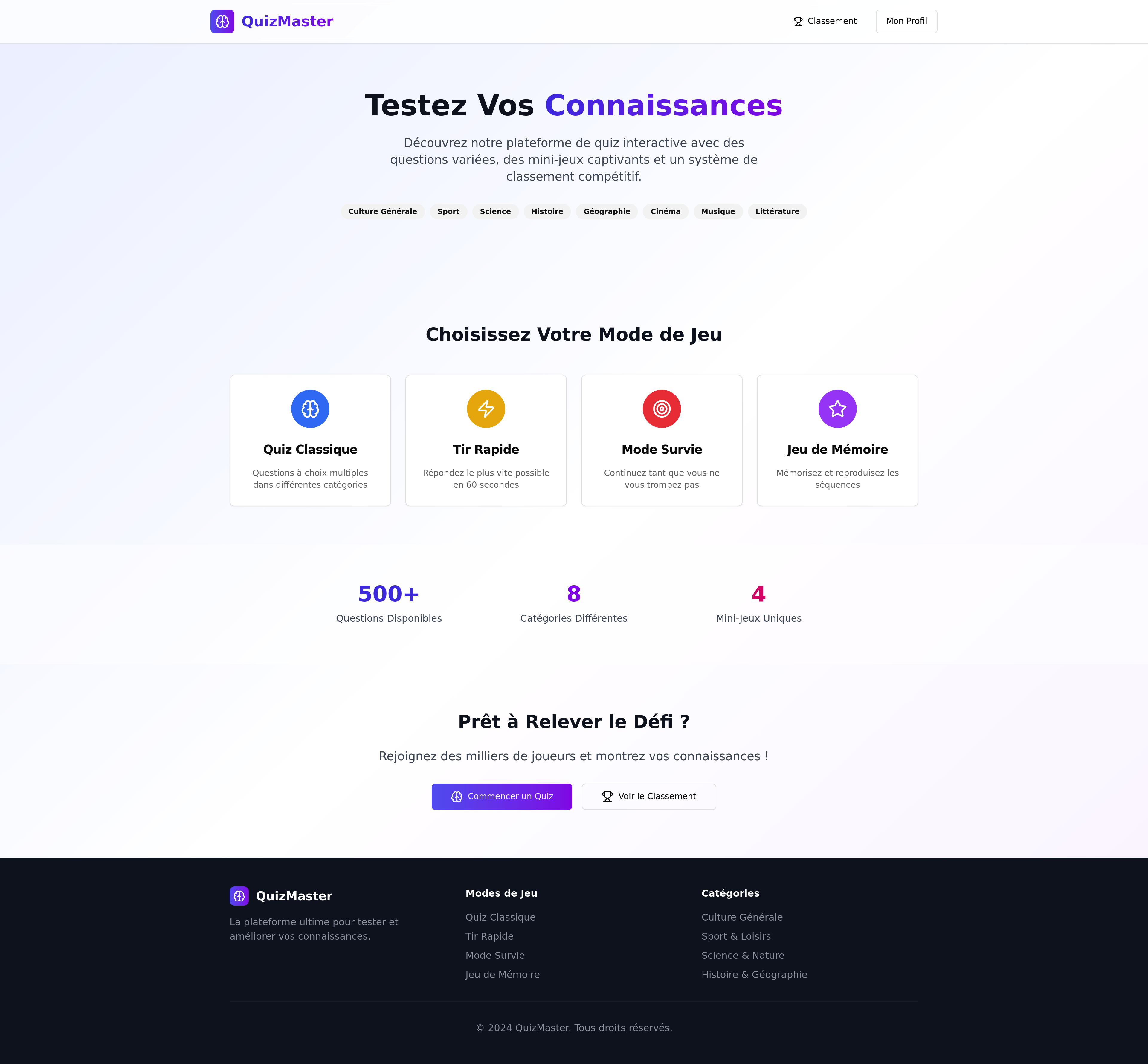 Quiz Game Ideas