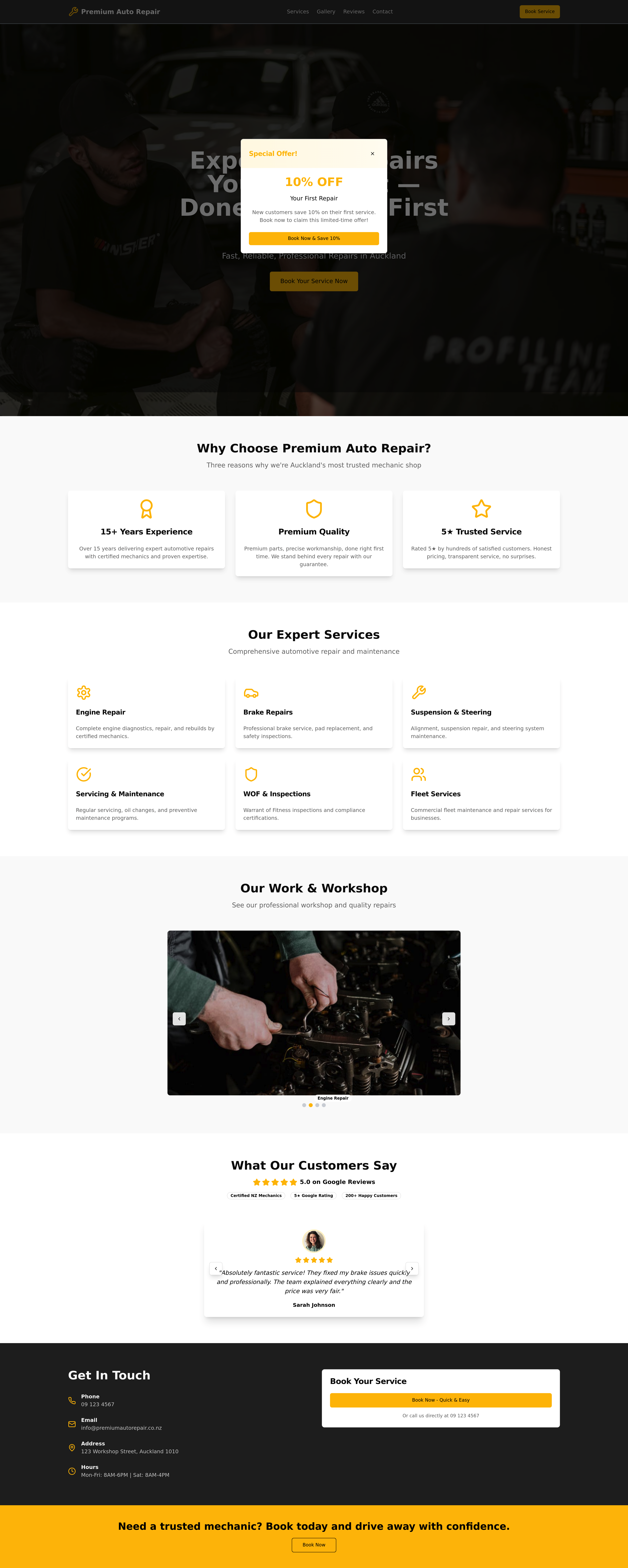 Mechanic Shop Website