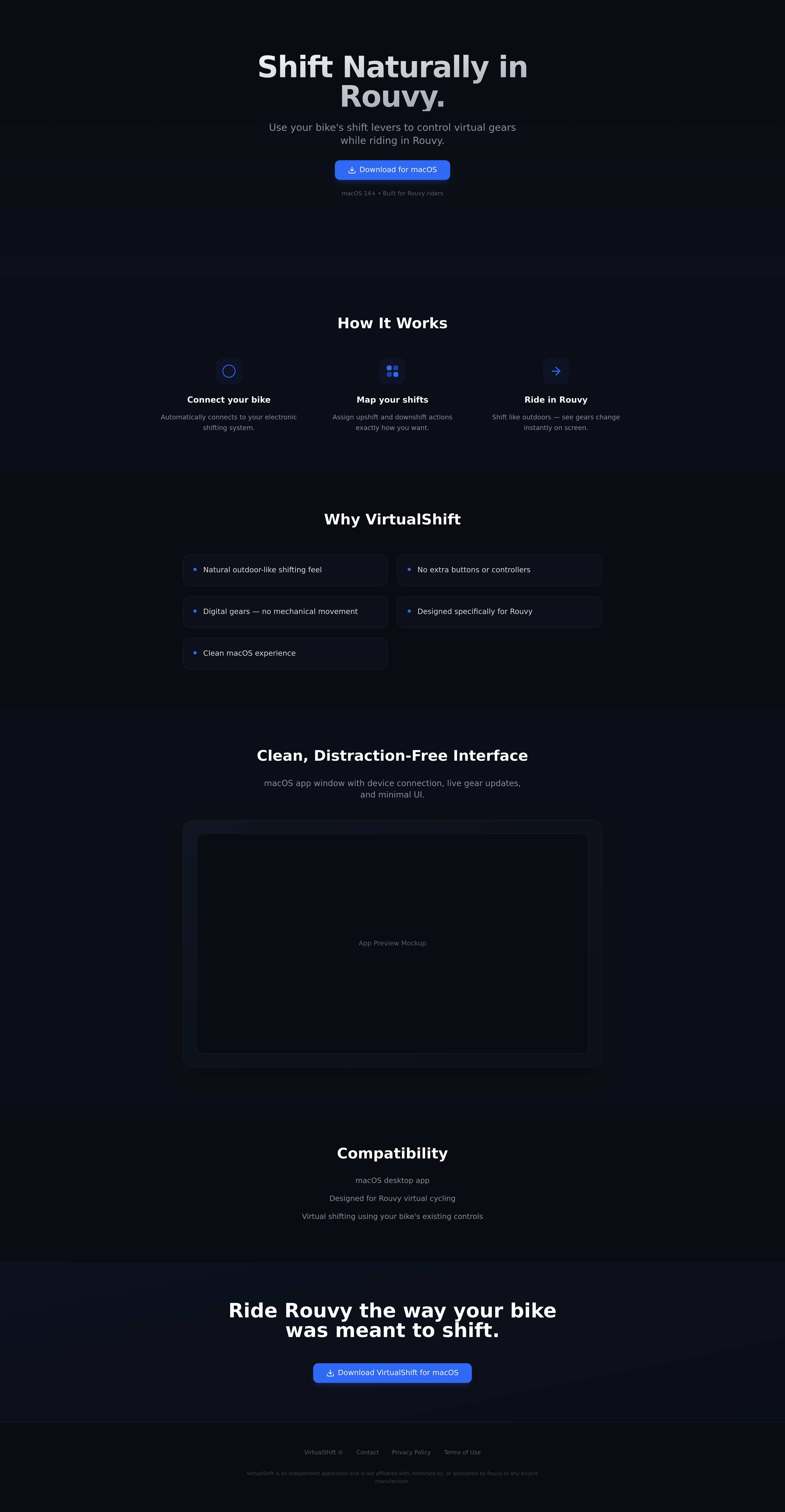 VirtualShift Landing Page