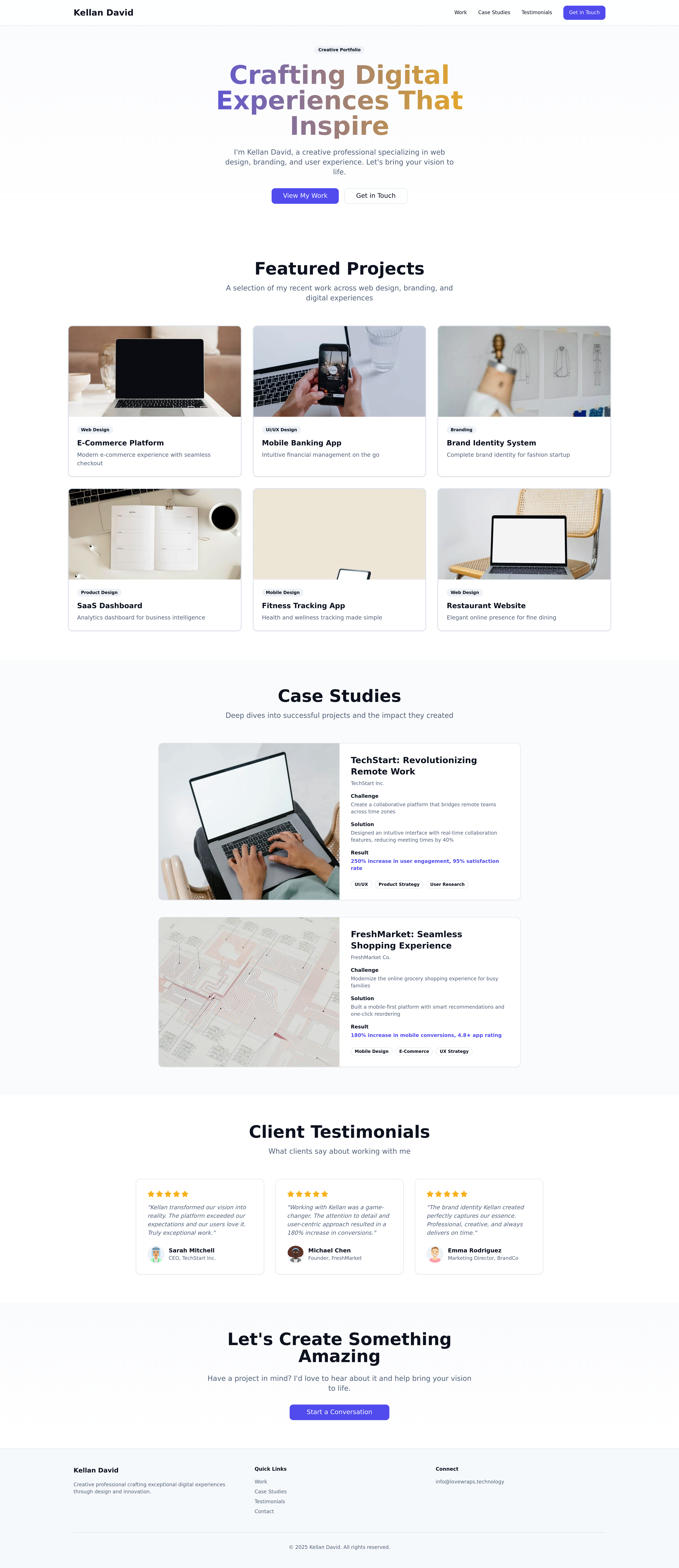 Portfolio Website Ideas