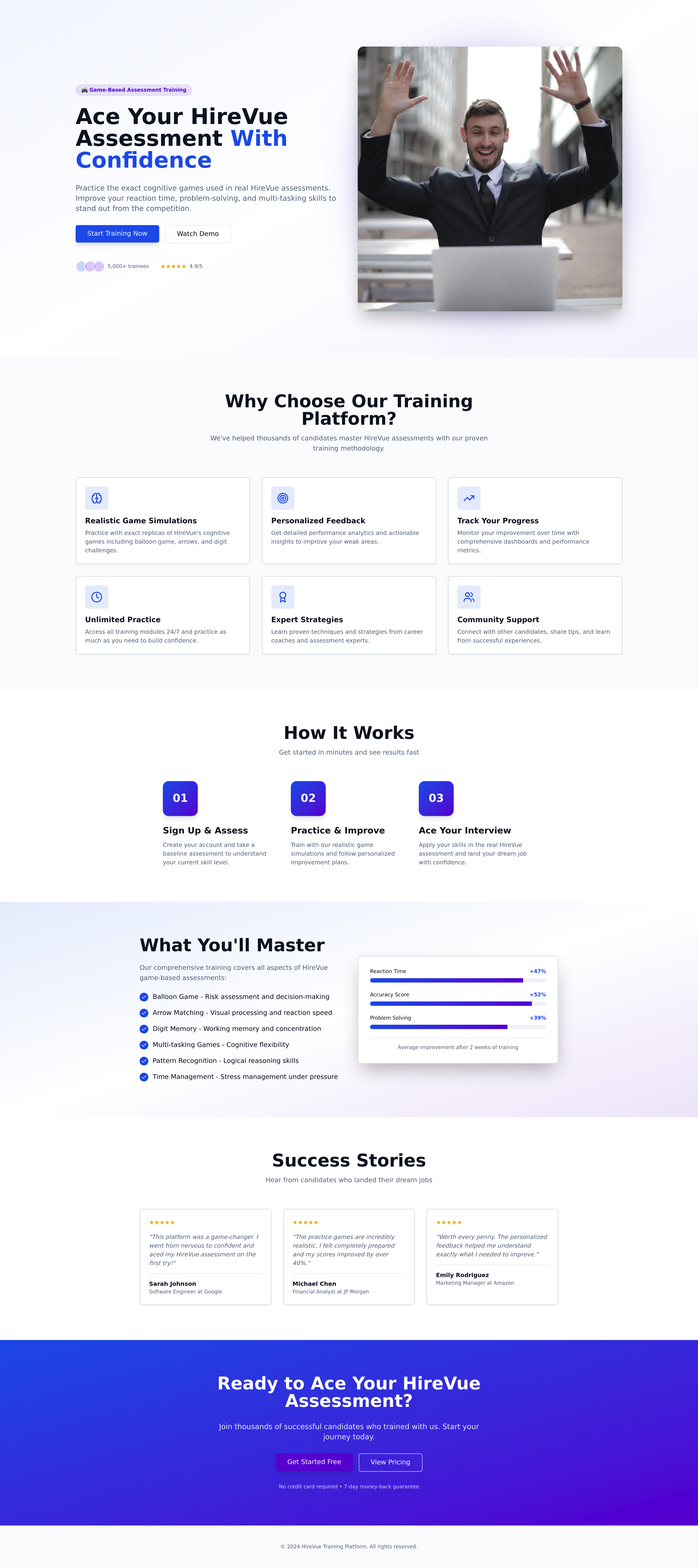 Hirevue Practice Page