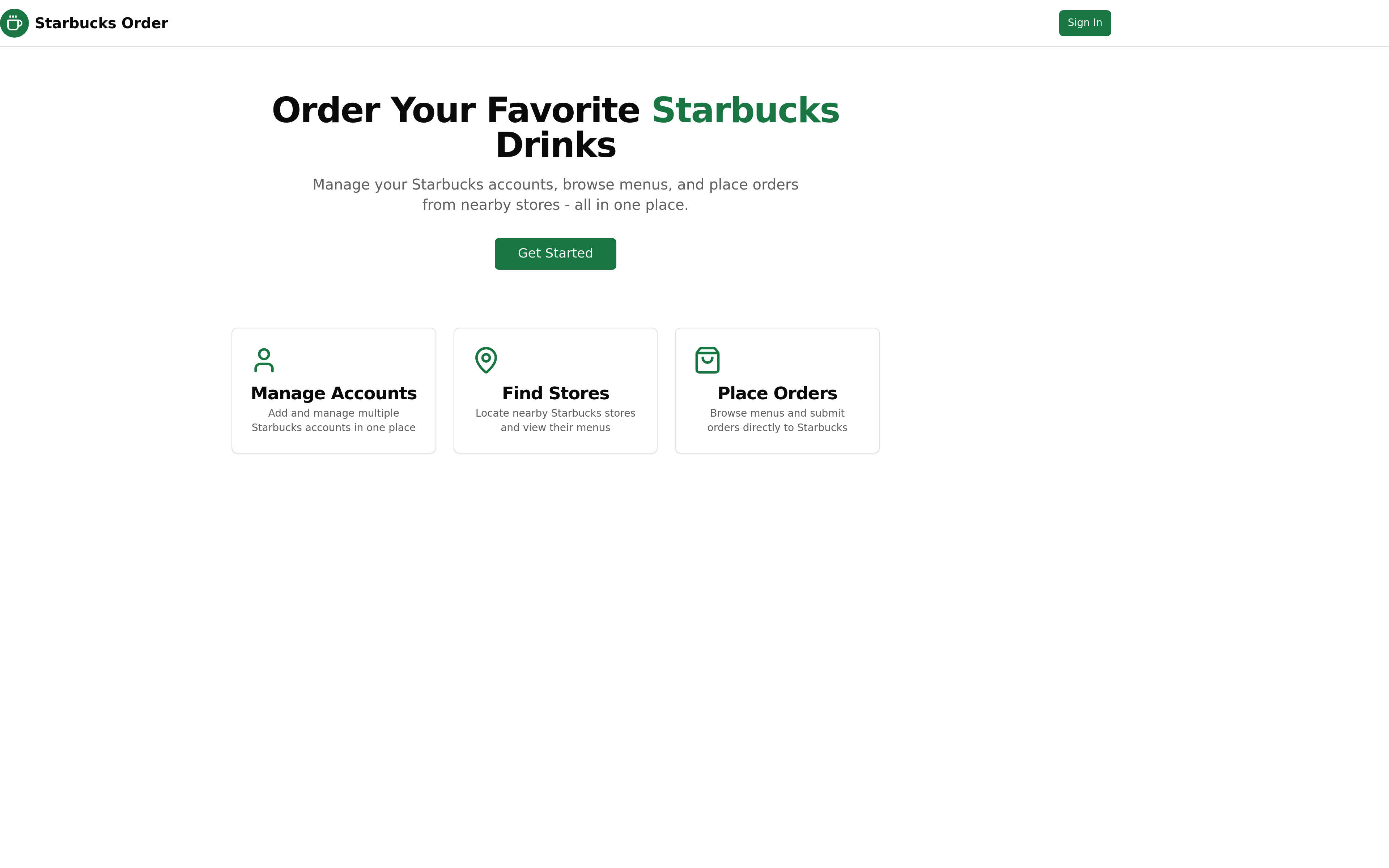 Starbucks Web App