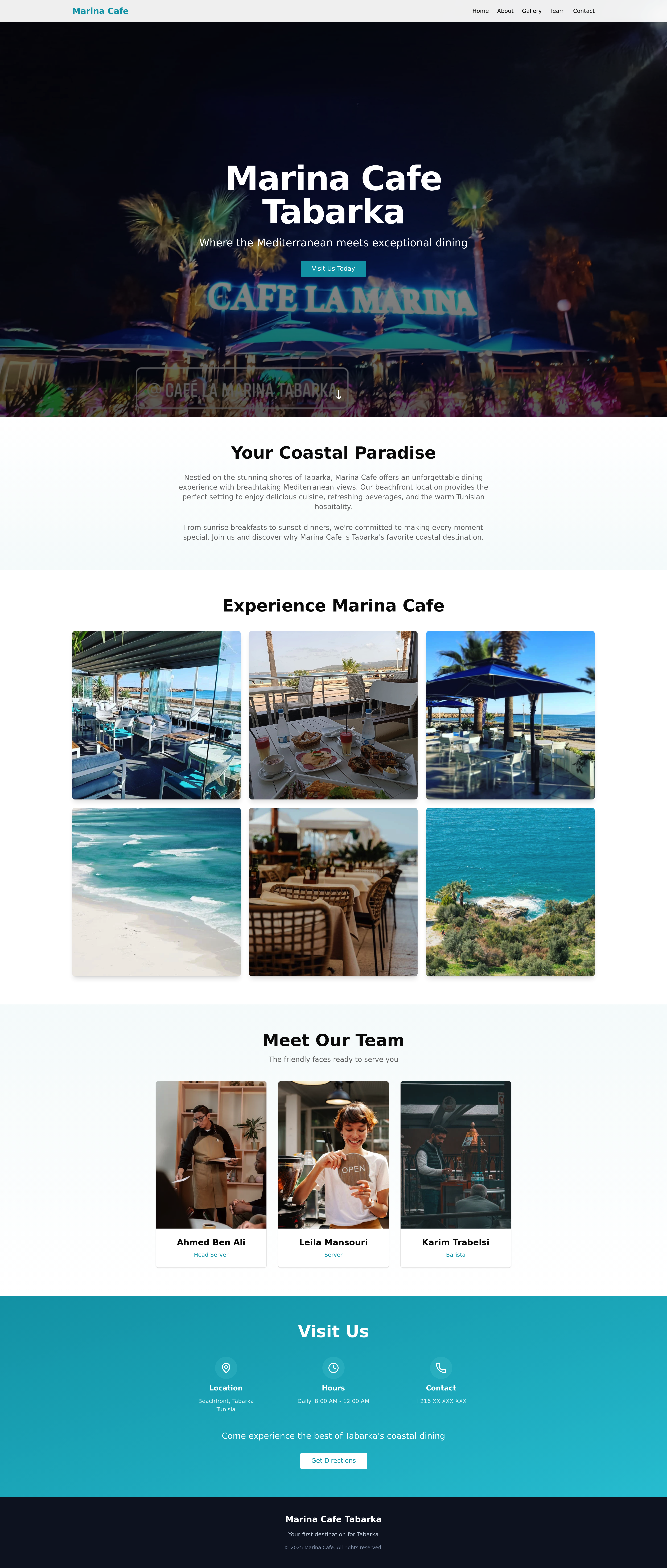 Marina Cafe Website