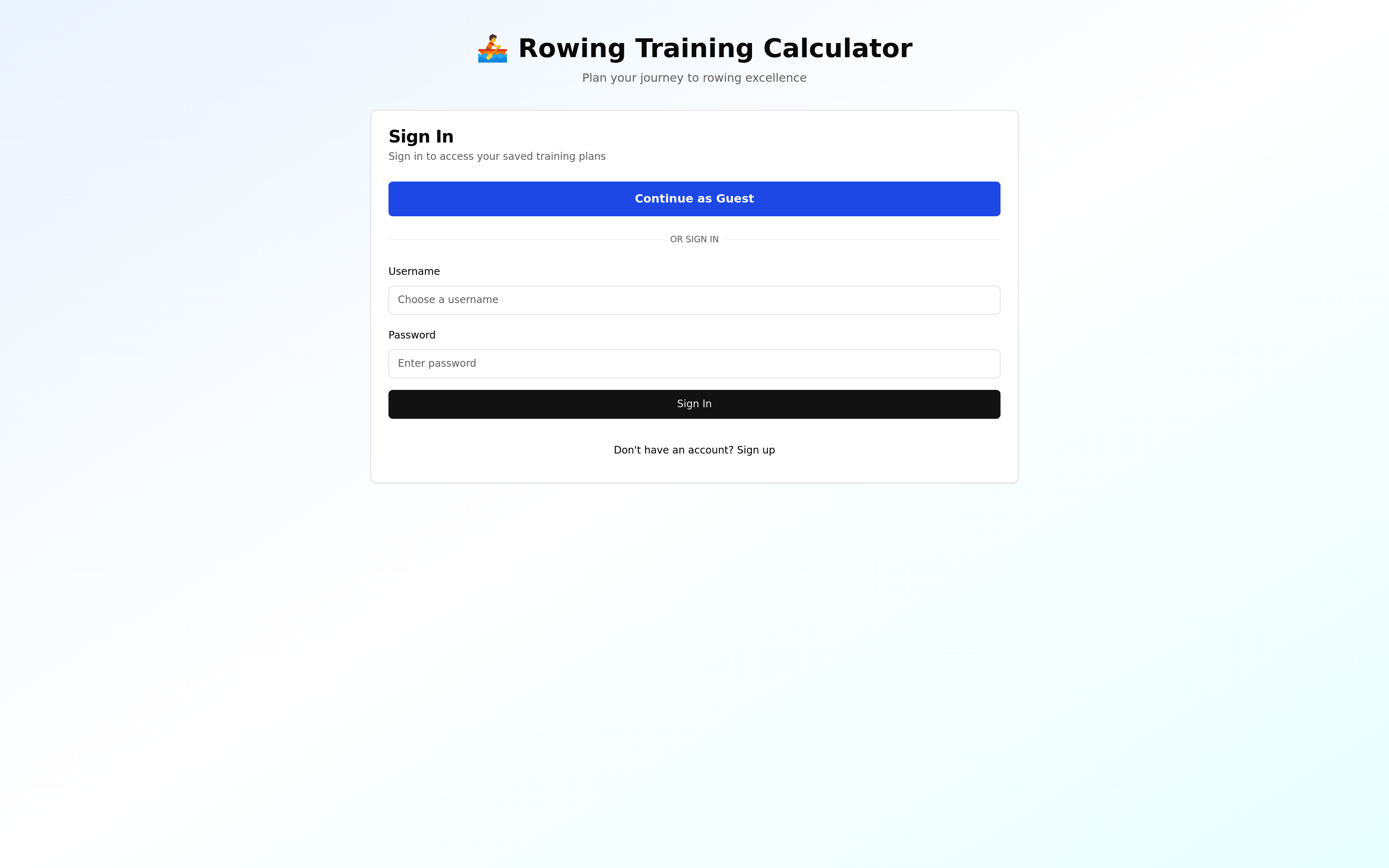Rowing Goal Plan