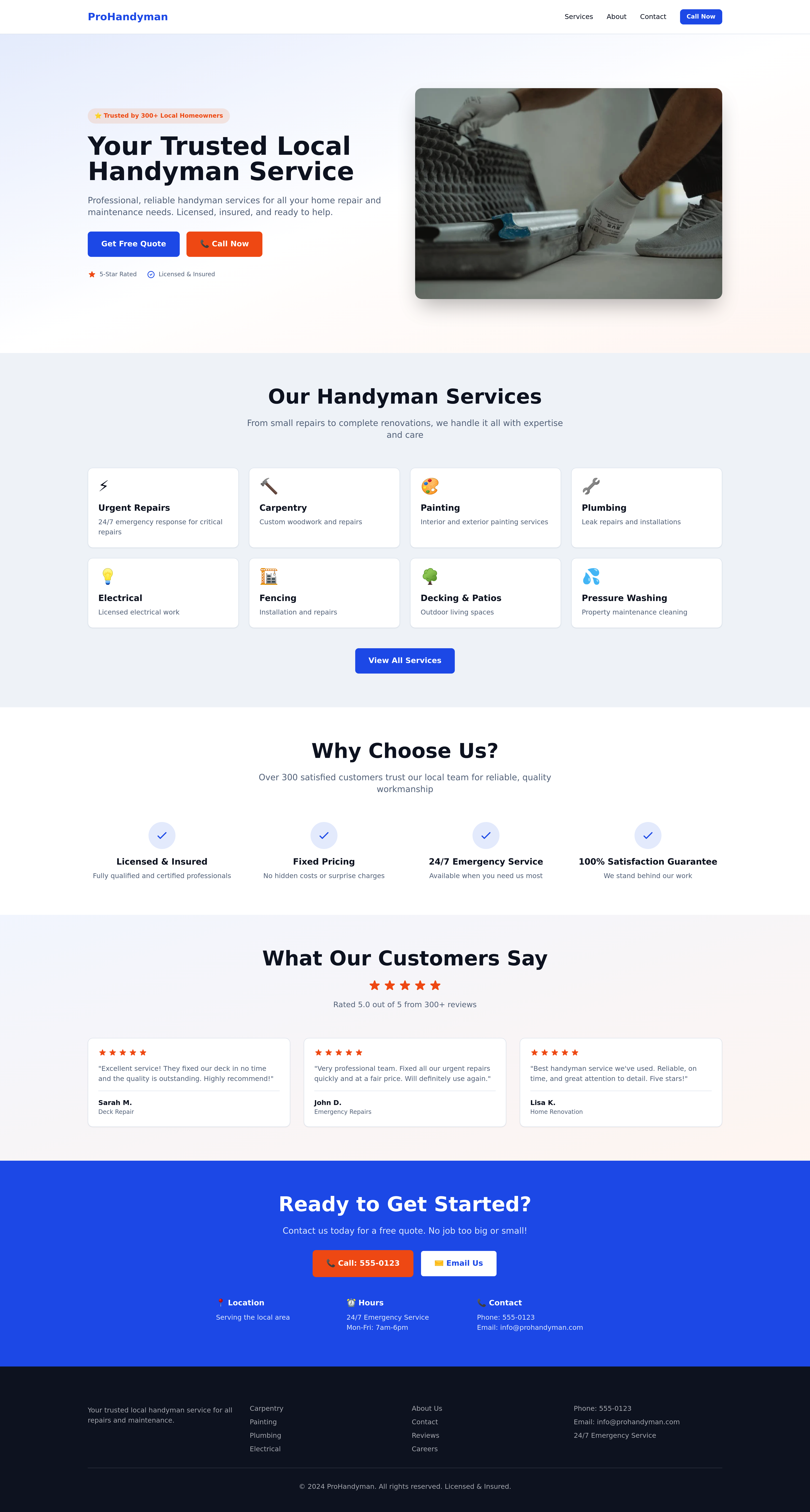 Handyman Website Build