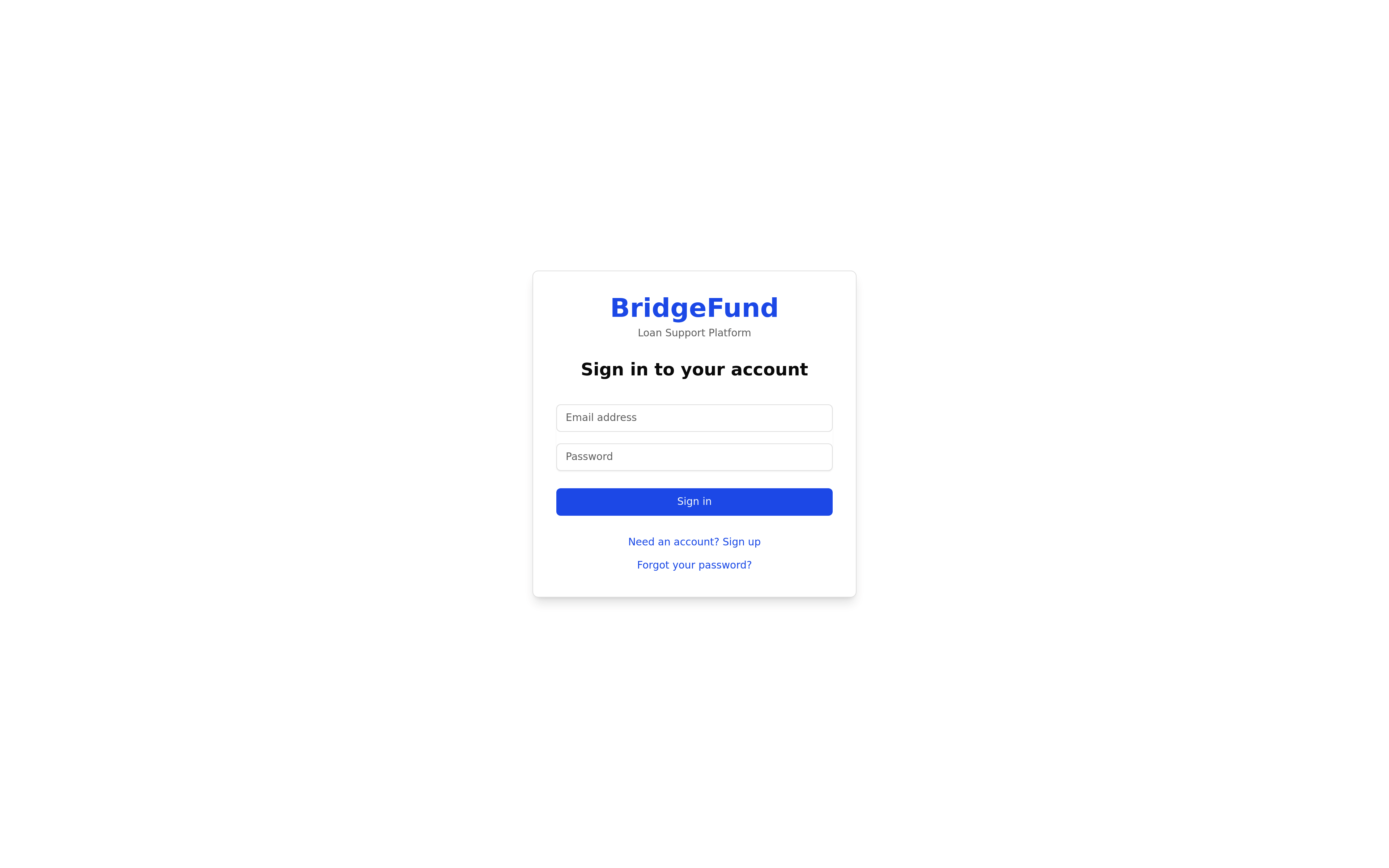 BridgeFund Platform Requirements