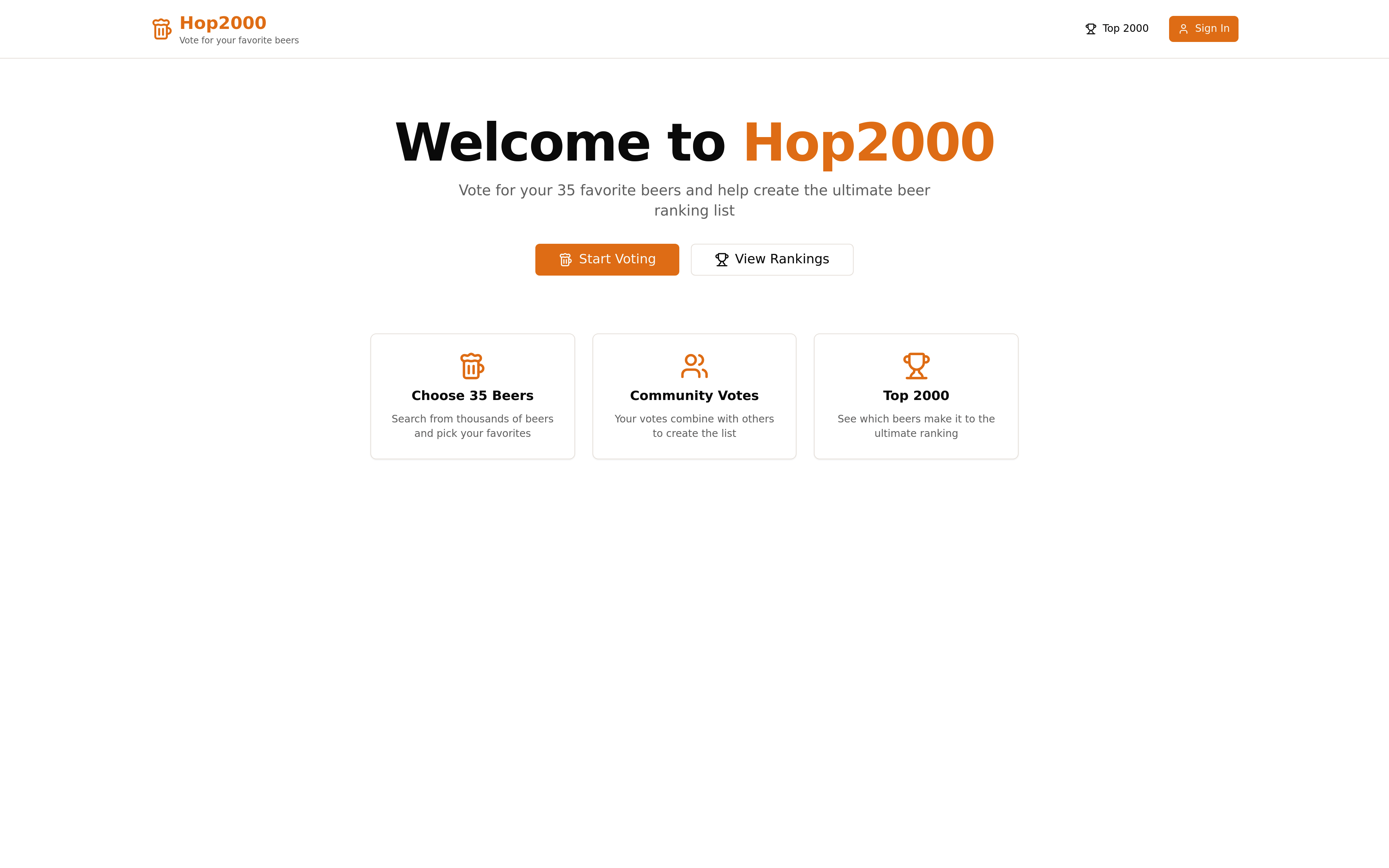 Hop 2000 Website