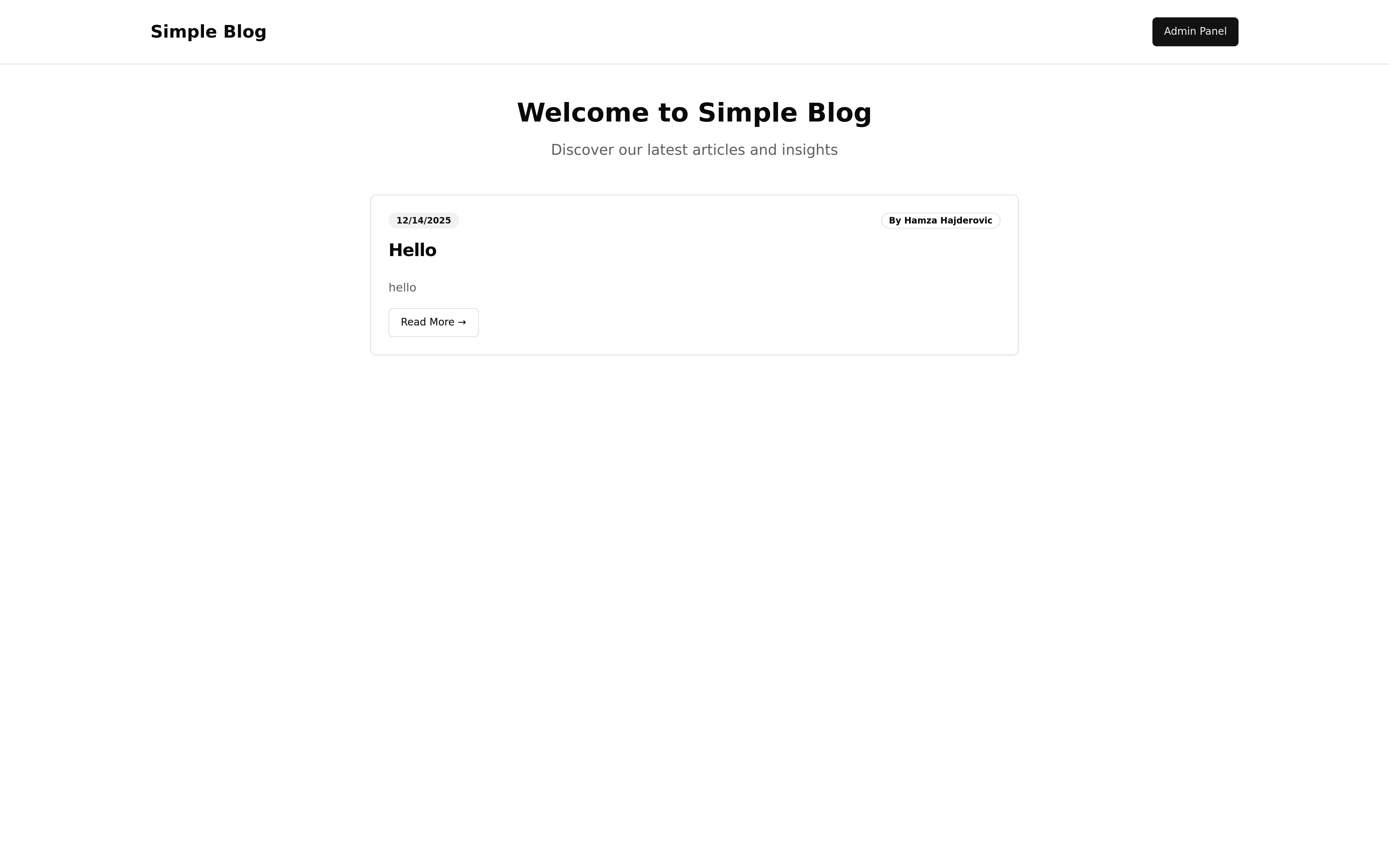 Simple Blog Site