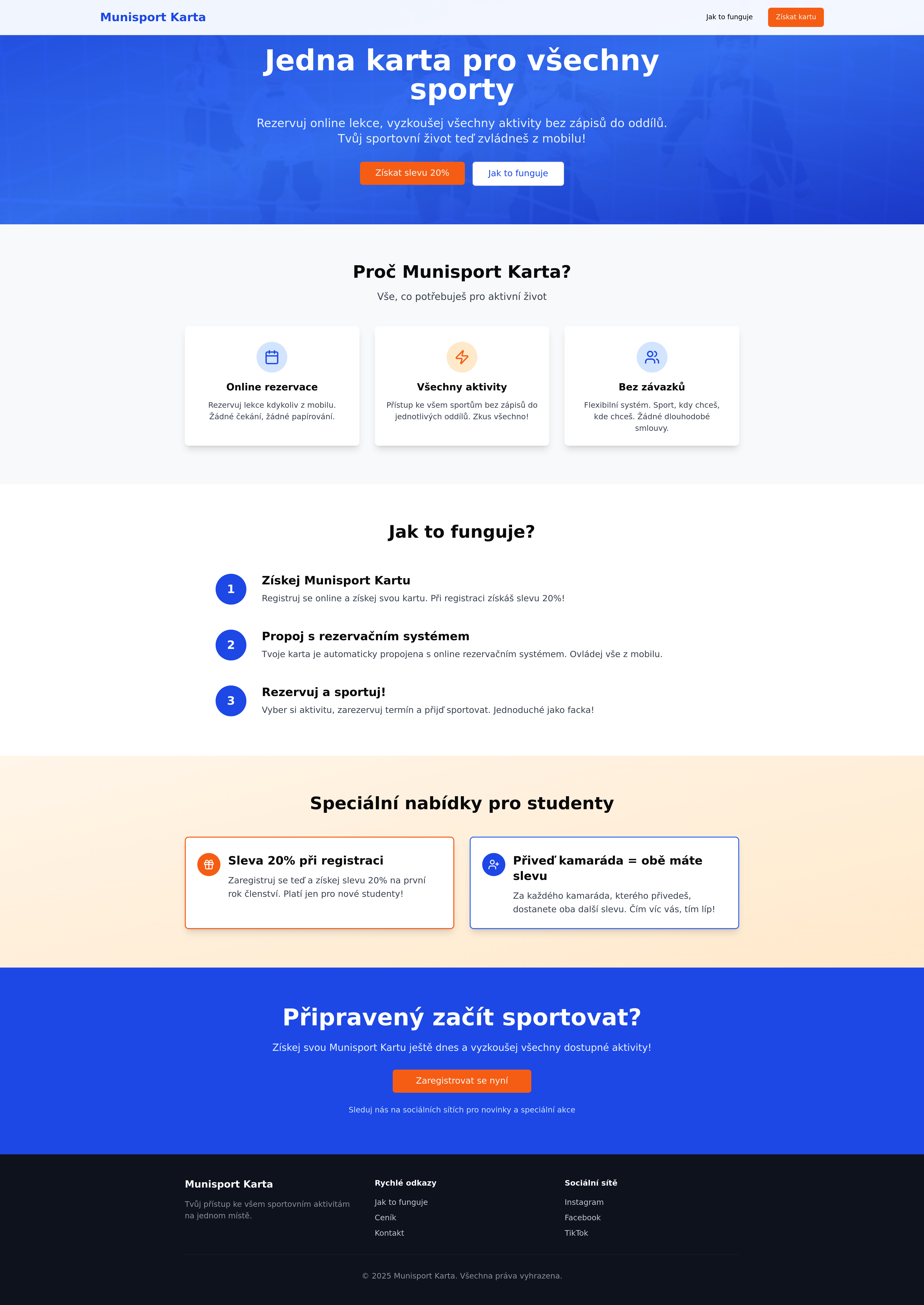 Munisport Card Landing