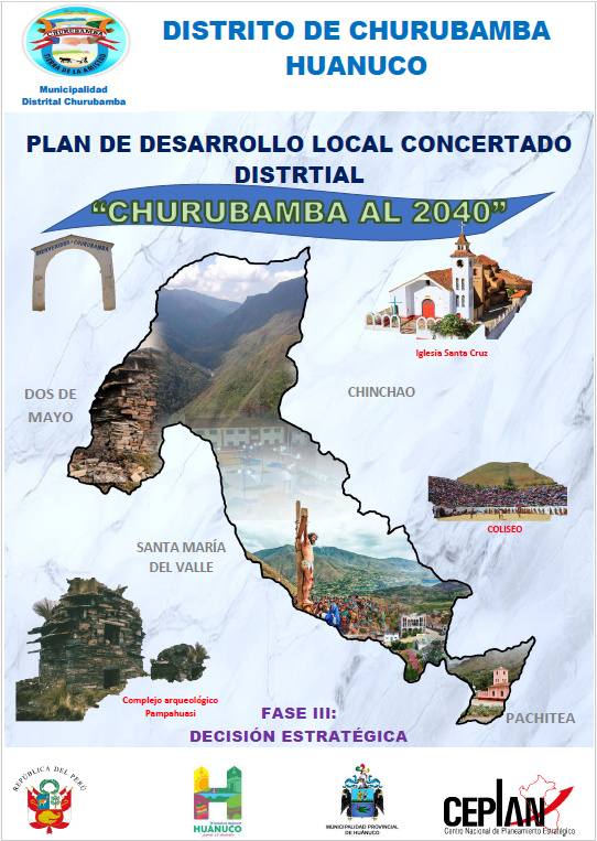 Portada del Plan de Desarrollo Local Concertado Distrital Churubamba al 2040