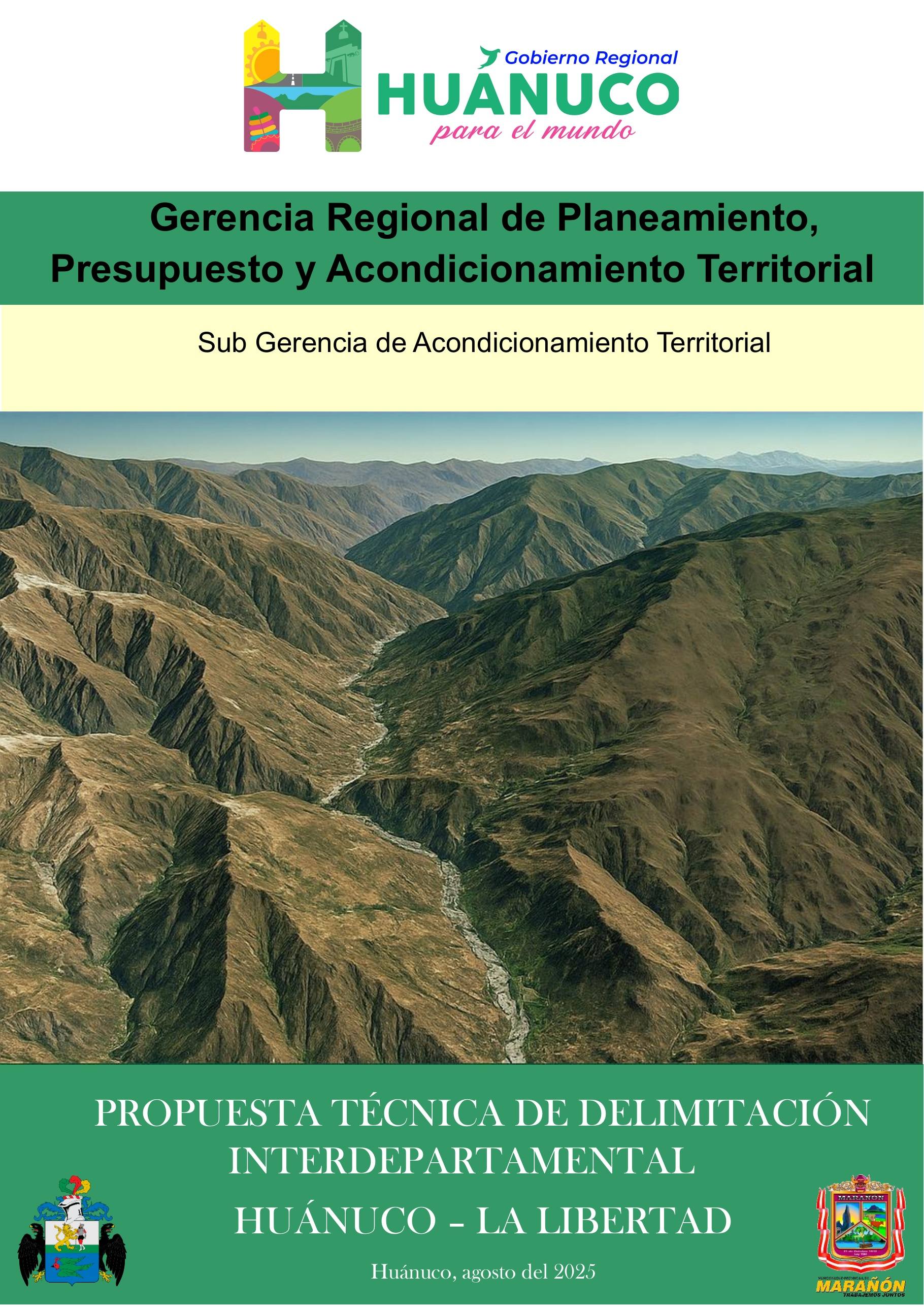 Mapa de la propuesta técnica de delimitación interdepartamental entre Huánuco y La Libertad