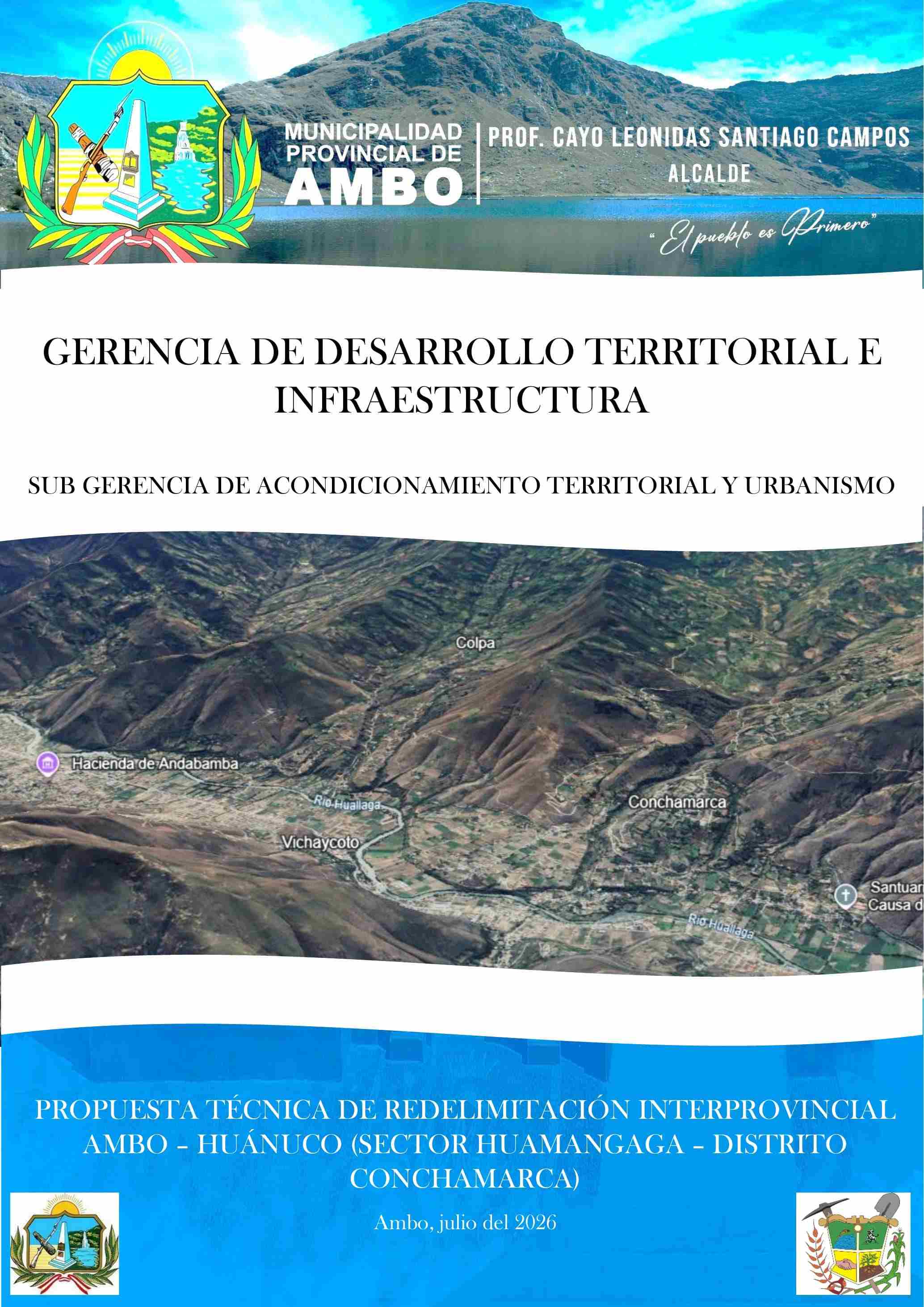Equipo técnico realizando trabajo de campo para la propuesta de redelimitación interprovincial Ambo–Huánuco