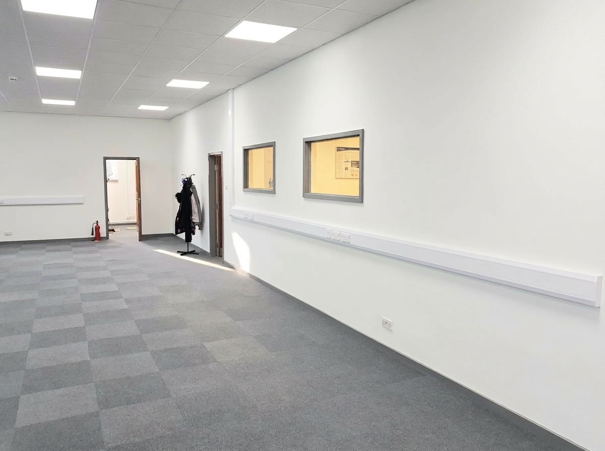 Office lighting and power installation detail