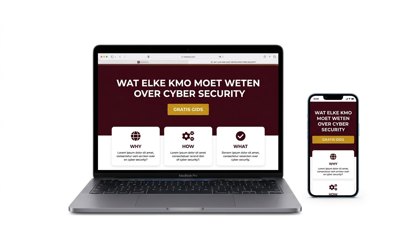 Preview van de online cybersecurity gids op laptop en smartphone