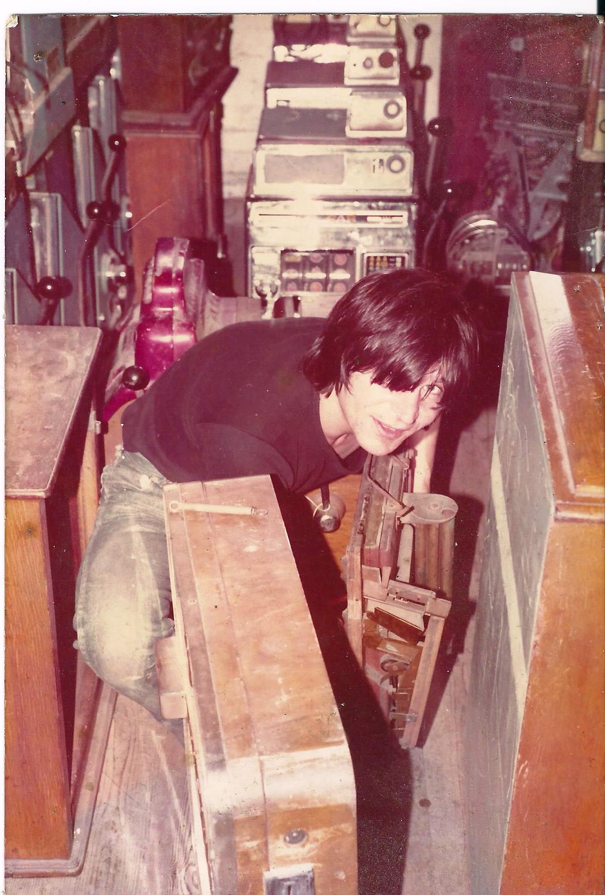 Nicholas Costa among coin-operated machines