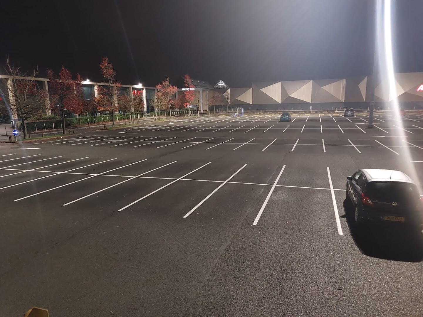 large car park, night works, west midlands
