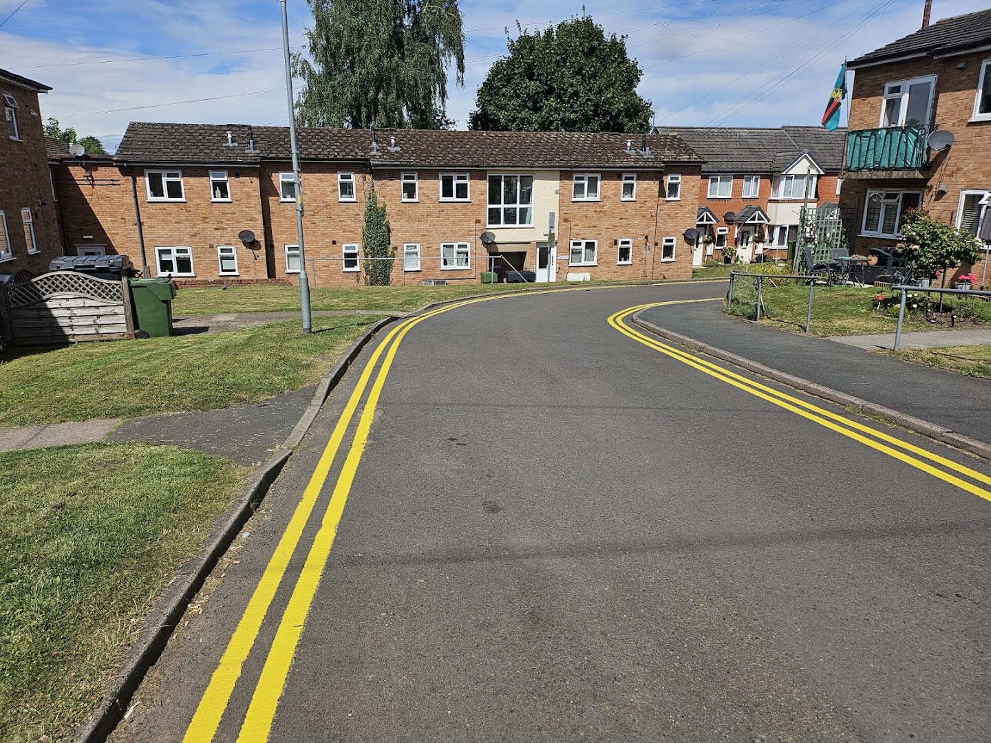 private entrance, double yellow lines, bromsgrove