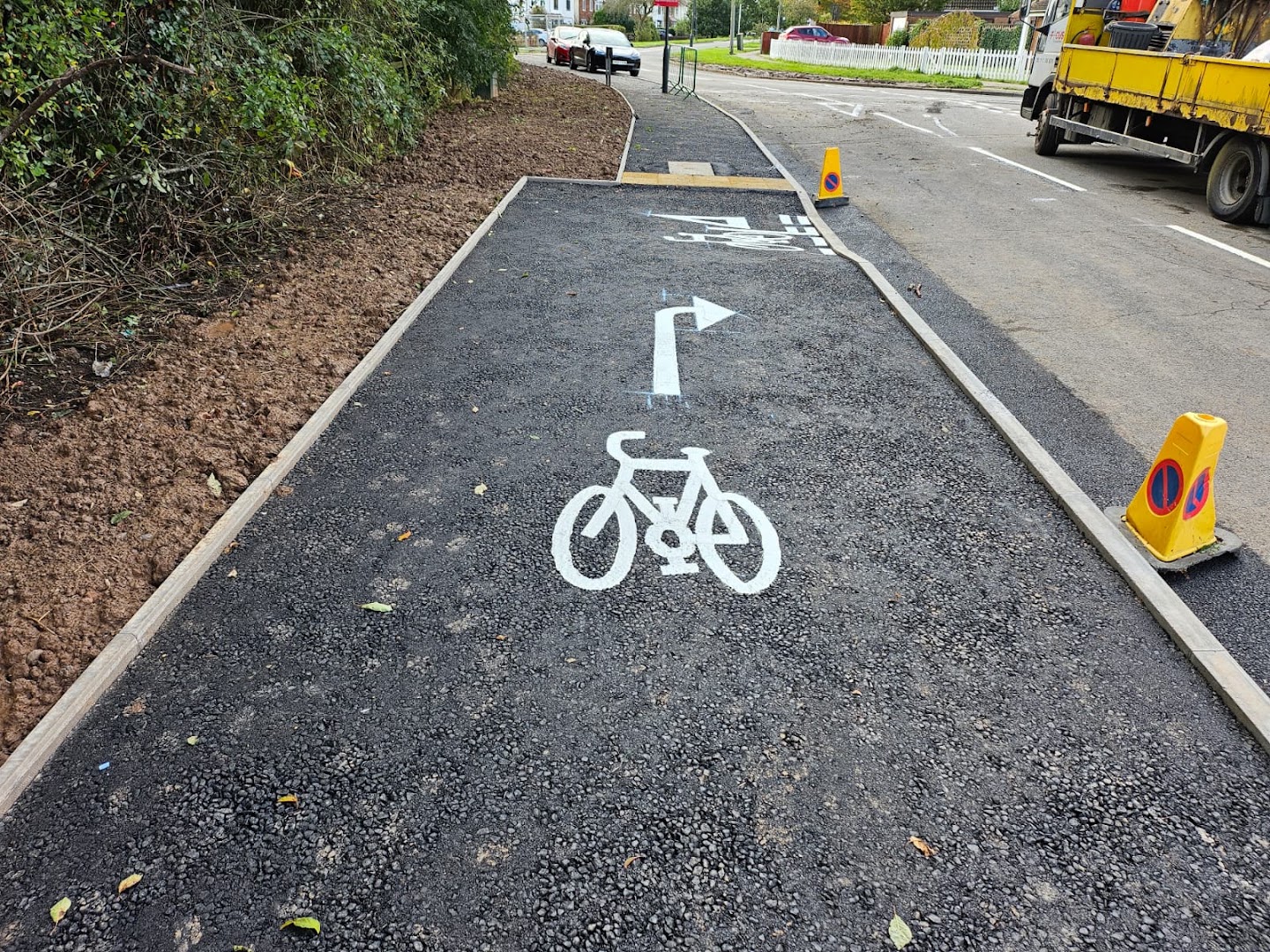 temporary cycle path, hinckley