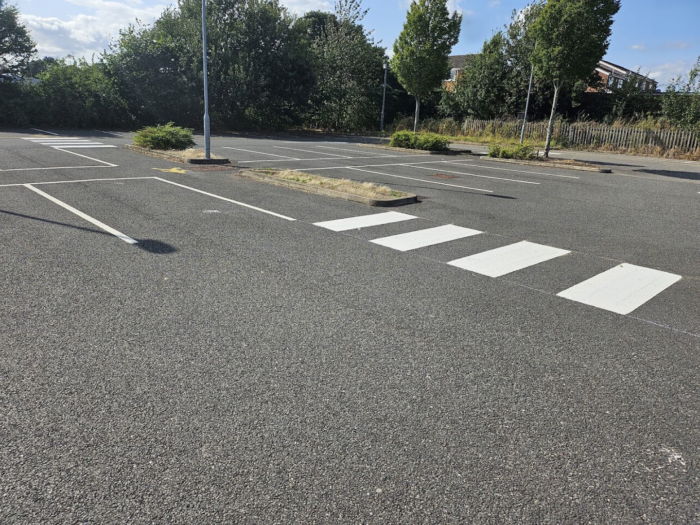 school car park with pedestrian crossing, west midlands