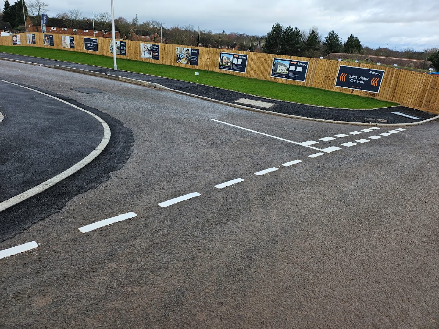 new home give way marking, shropshire