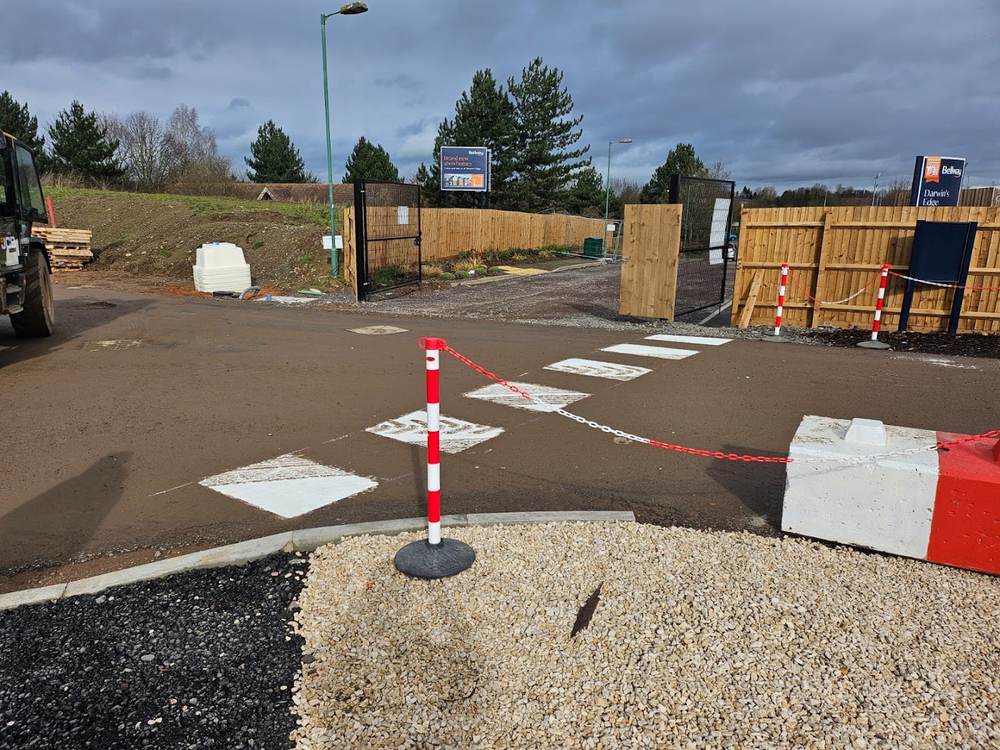 zebra crossing, site compound, shrewsbury