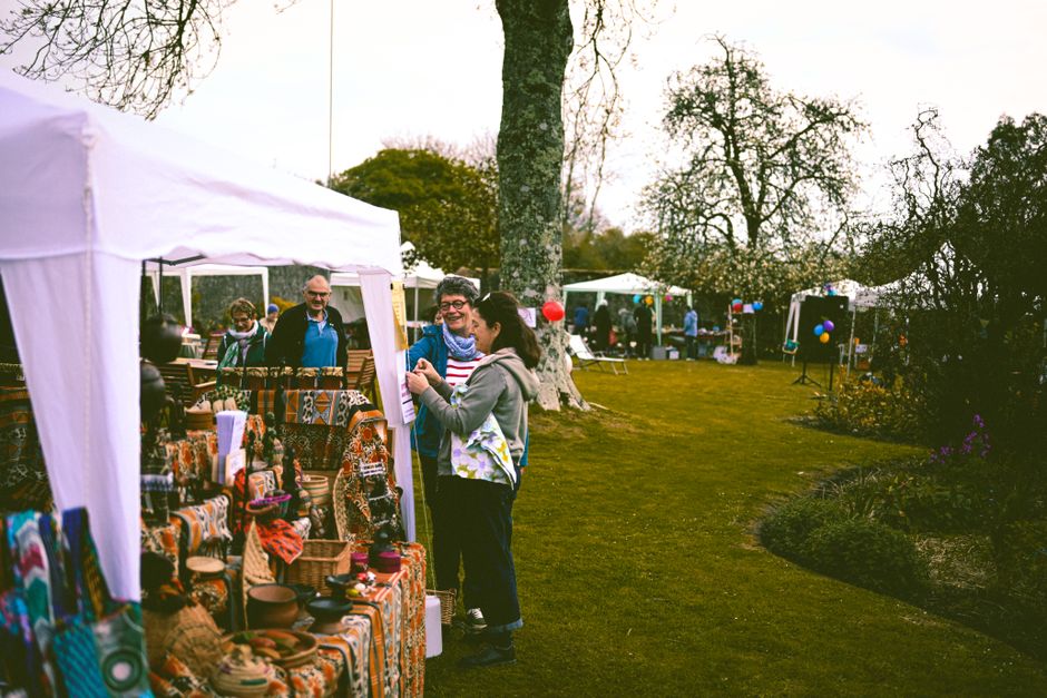 Charity fundraiser stall at a community fete